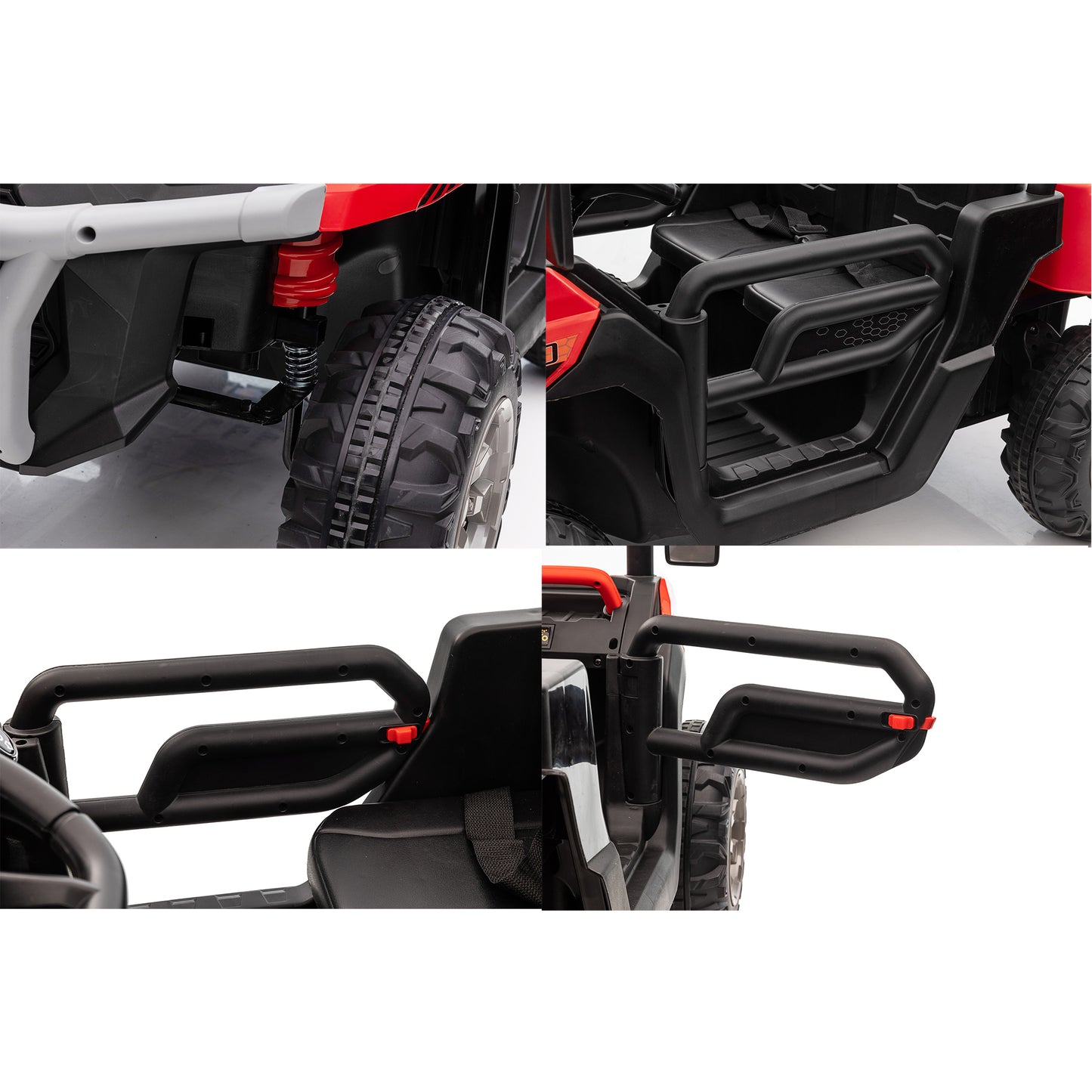 24V Ride on Toys with Remote Control, Kids Ride on Truck 2 Seater, Electric Ride on Tractor with Trailer