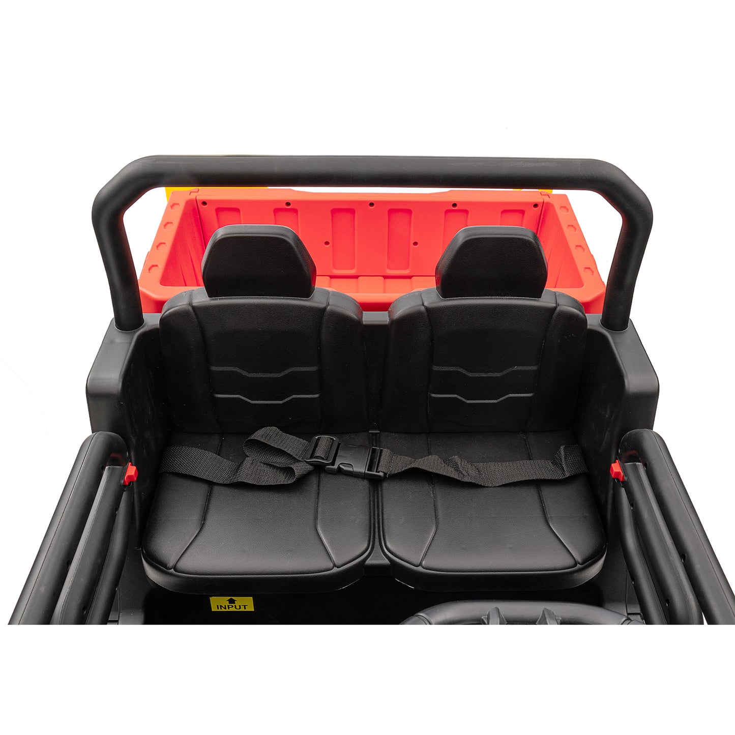 Joyracer 24 Volt Ride on Toys with Remote Control, 2-Seater Battery Powered Tractor Wheeler Electric Car for Toddlers, Motorized Vehicle w/ Tippable Trailer, Music - Red030