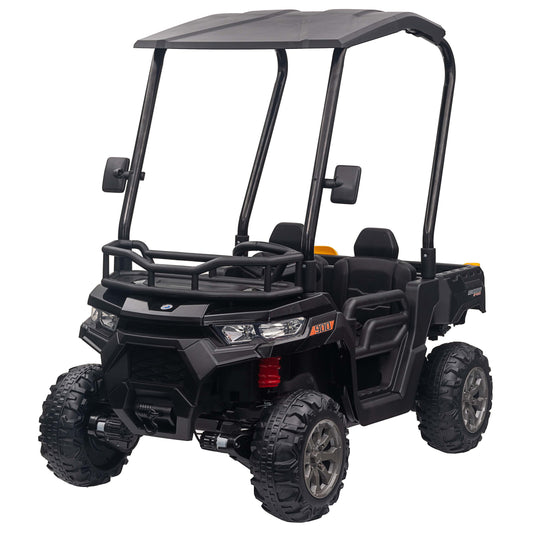24 Volt Ride on Toys UTV with 2 Seater & Remote Control, Black2