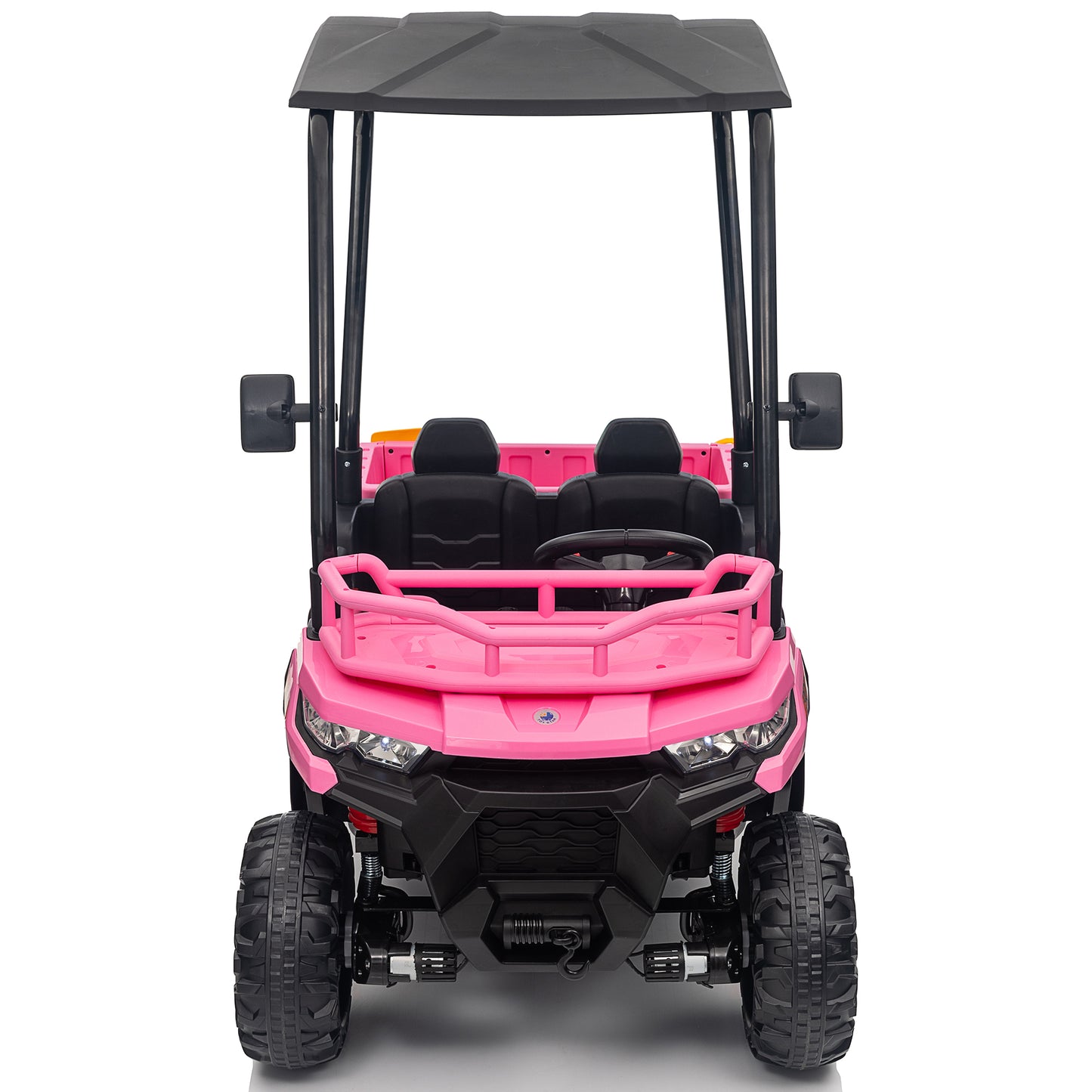Joyracer 4WD 24 Volt Ride on Toys UTV with 2 Seater Remote Control, Kids Electric Golf Cart w/ 4x200W Power Motors,Tiltable Trailer & Shovel,4 Wheels Spring Suspension,Bluetooth USB Music,Rose Pink