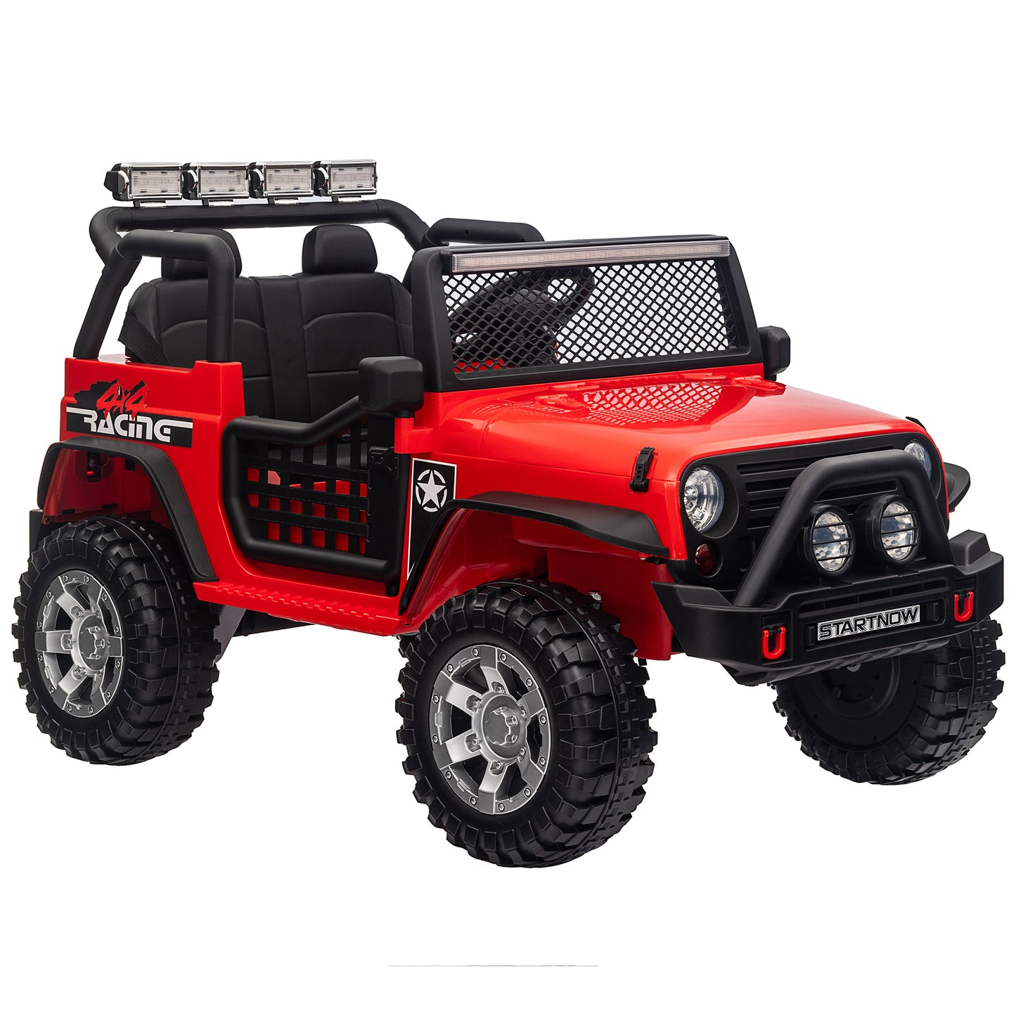 Joyracer 12V Kids Ride On Truck Car with Parent Remote Control & 2 Seater,2* 55W Motor,9 AH Battery Powered Toy Car with Spring Suspension,3 Speeds,LED Lights,Bluetooth Music for Girl Boy, Red