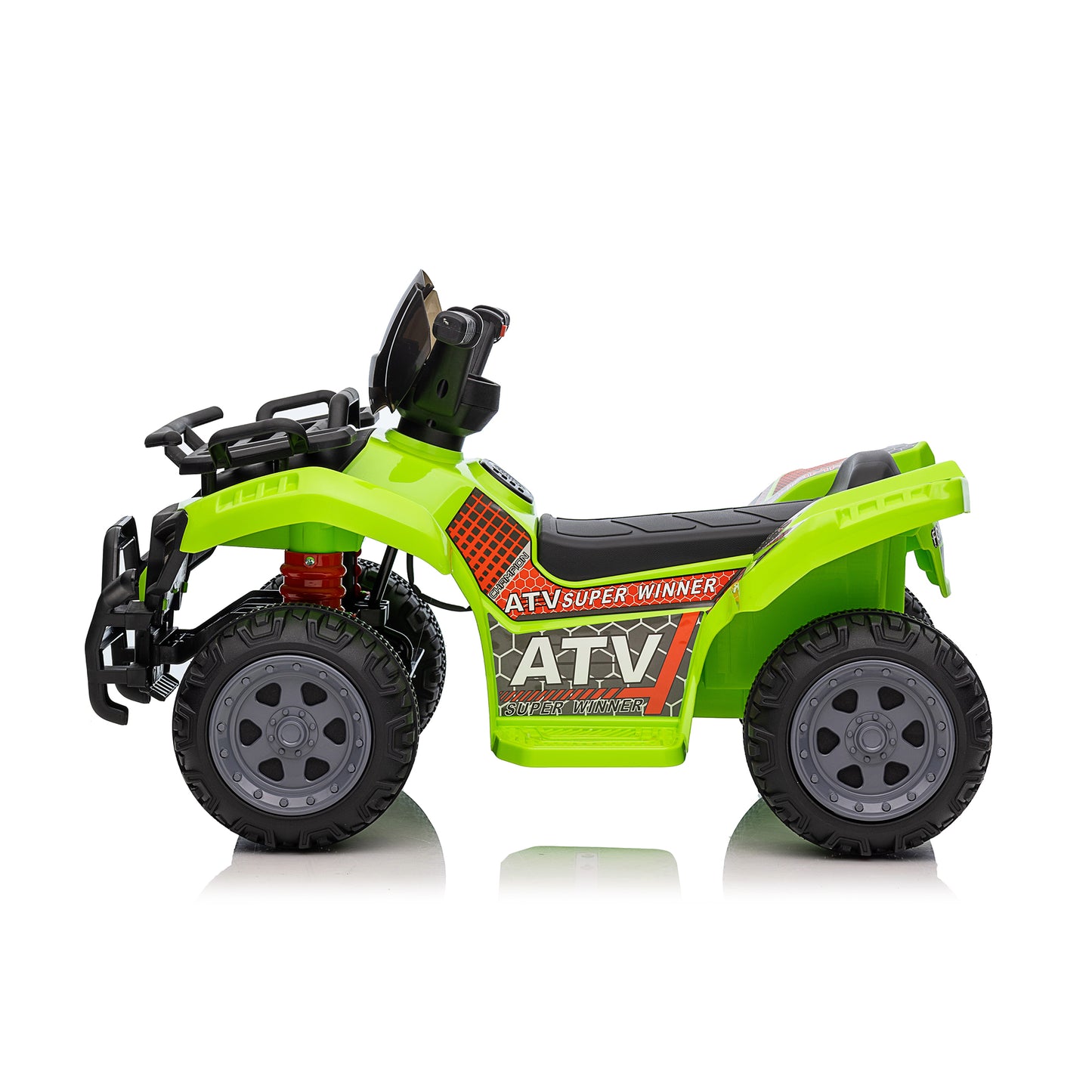 6V Kids Ride On ATV 4-Wheeler Quad Toy with Spring Suspension, 4.5AH Battery Powered Electric Car w/ MP3 Music, USB, Horn for Boys Girls, Green