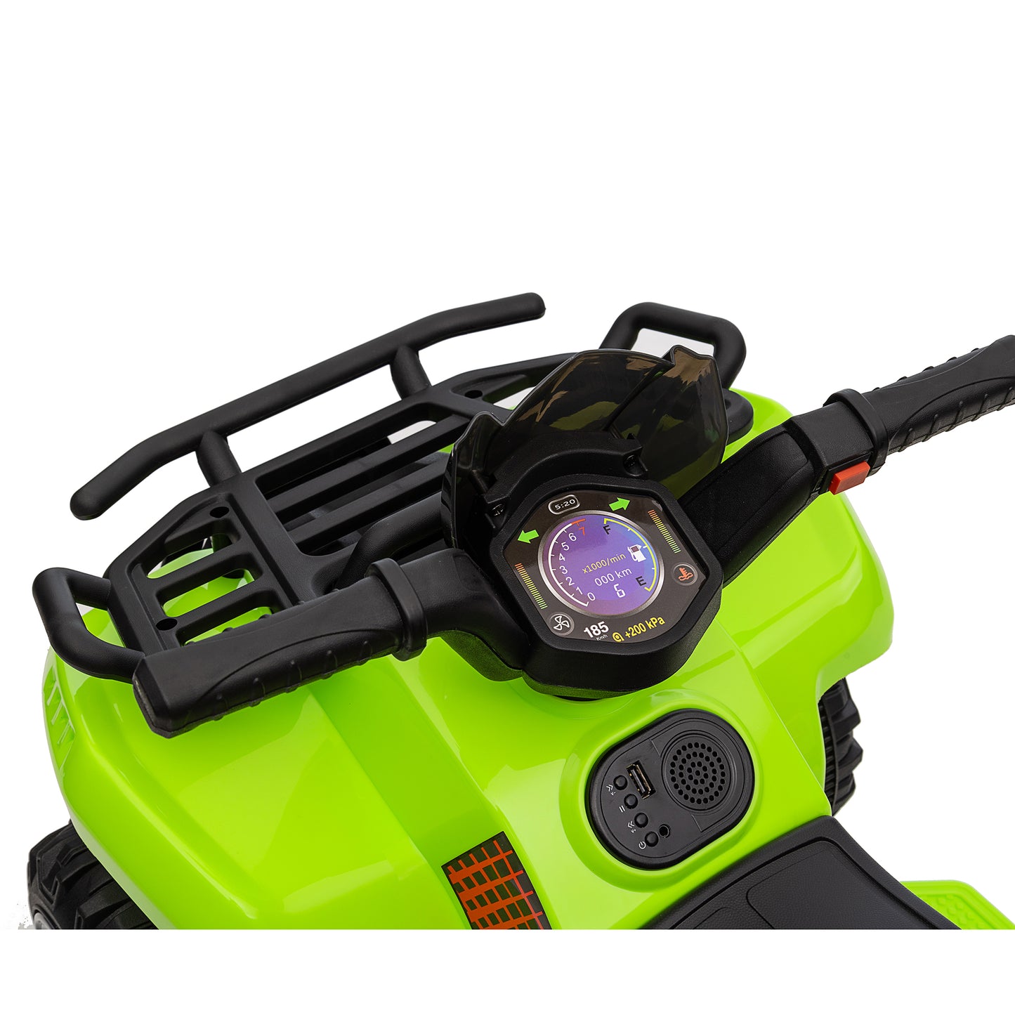 6V Kids Ride On ATV 4-Wheeler Quad Toy with Spring Suspension, 4.5AH Battery Powered Electric Car w/ MP3 Music, USB, Horn for Boys Girls, Green