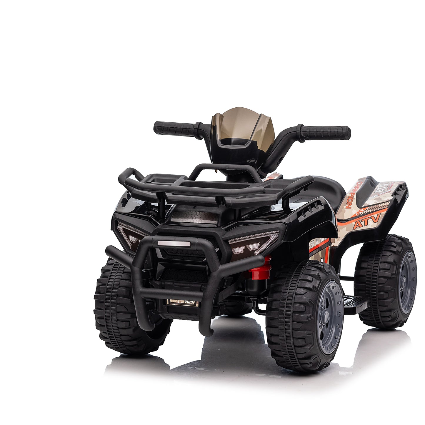 6V Kids Ride On ATV 4-Wheeler Quad Toy with Spring Suspension, 4.5AH Battery Powered Electric Car w/ MP3 Music, USB, Horn for Boys Girls, Black
