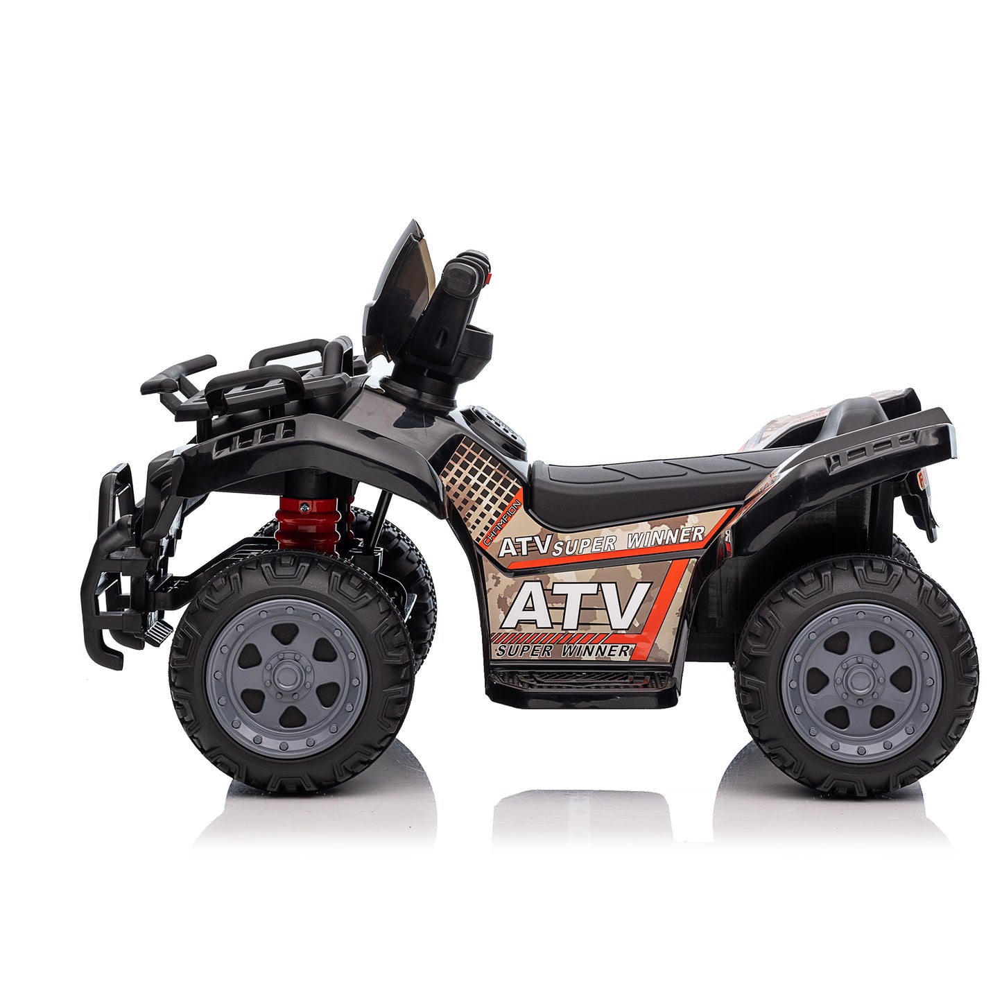 6V Kids Ride On ATV 4-Wheeler Quad Toy with Spring Suspension, 4.5AH Battery Powered Electric Car w/ MP3 Music, USB, Horn for Boys Girls, Black
