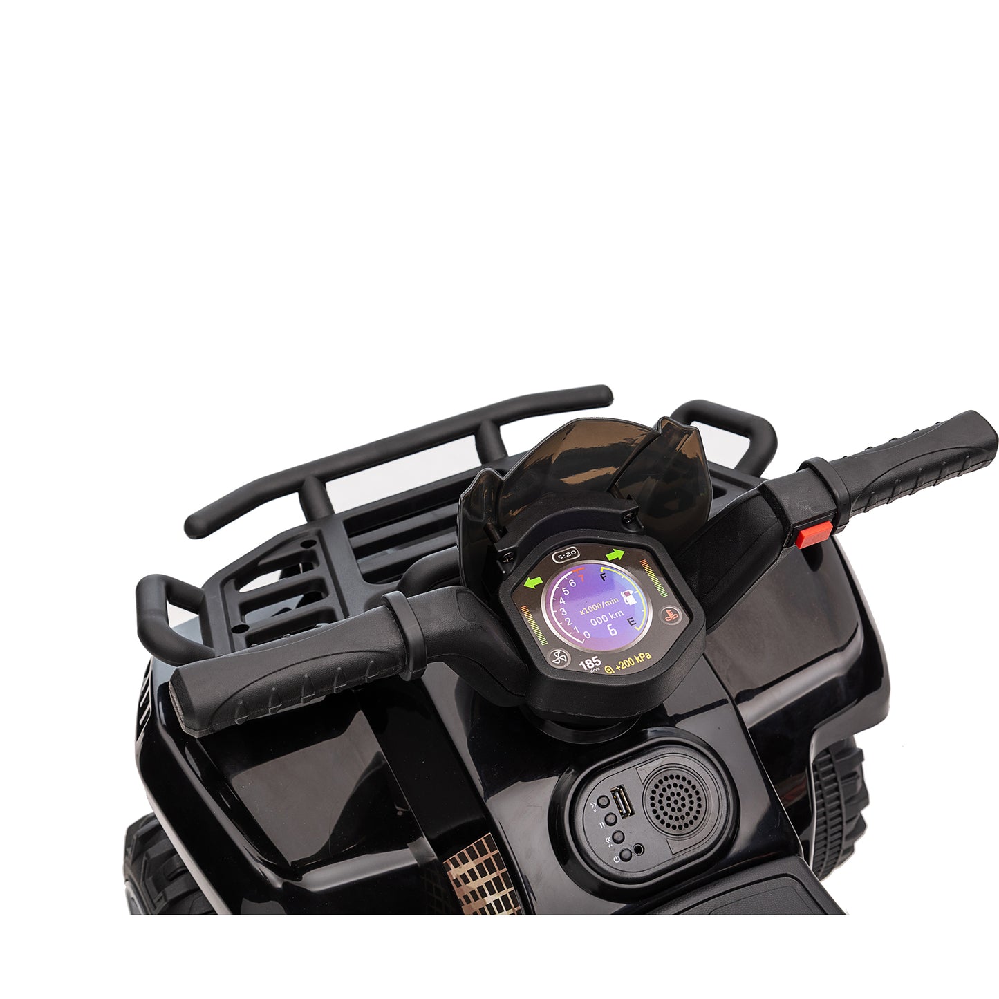 6V Kids Ride On ATV 4-Wheeler Quad Toy with Spring Suspension, 4.5AH Battery Powered Electric Car w/ MP3 Music, USB, Horn for Boys Girls, Black