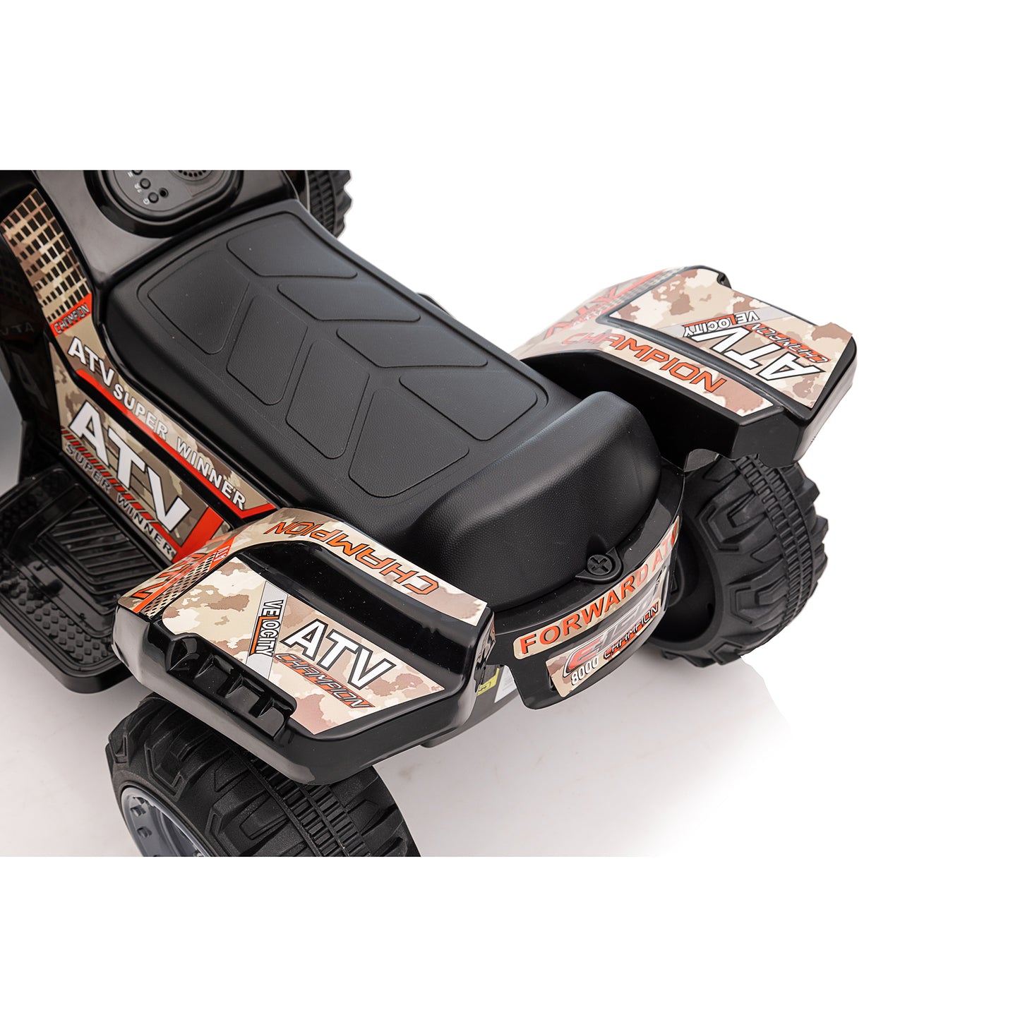 6V Kids Ride On ATV 4-Wheeler Quad Toy with Spring Suspension, 4.5AH Battery Powered Electric Car w/ MP3 Music, USB, Horn for Boys Girls, Black