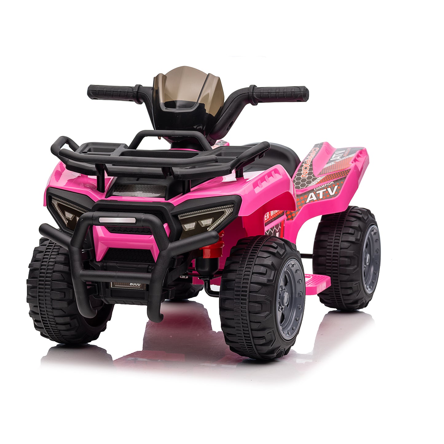 6V Kids Ride On ATV 4-Wheeler Quad Toy with Spring Suspension, 4.5AH Battery Powered Electric Car w/ MP3 Music, USB, Horn for Boys Girls, Pink