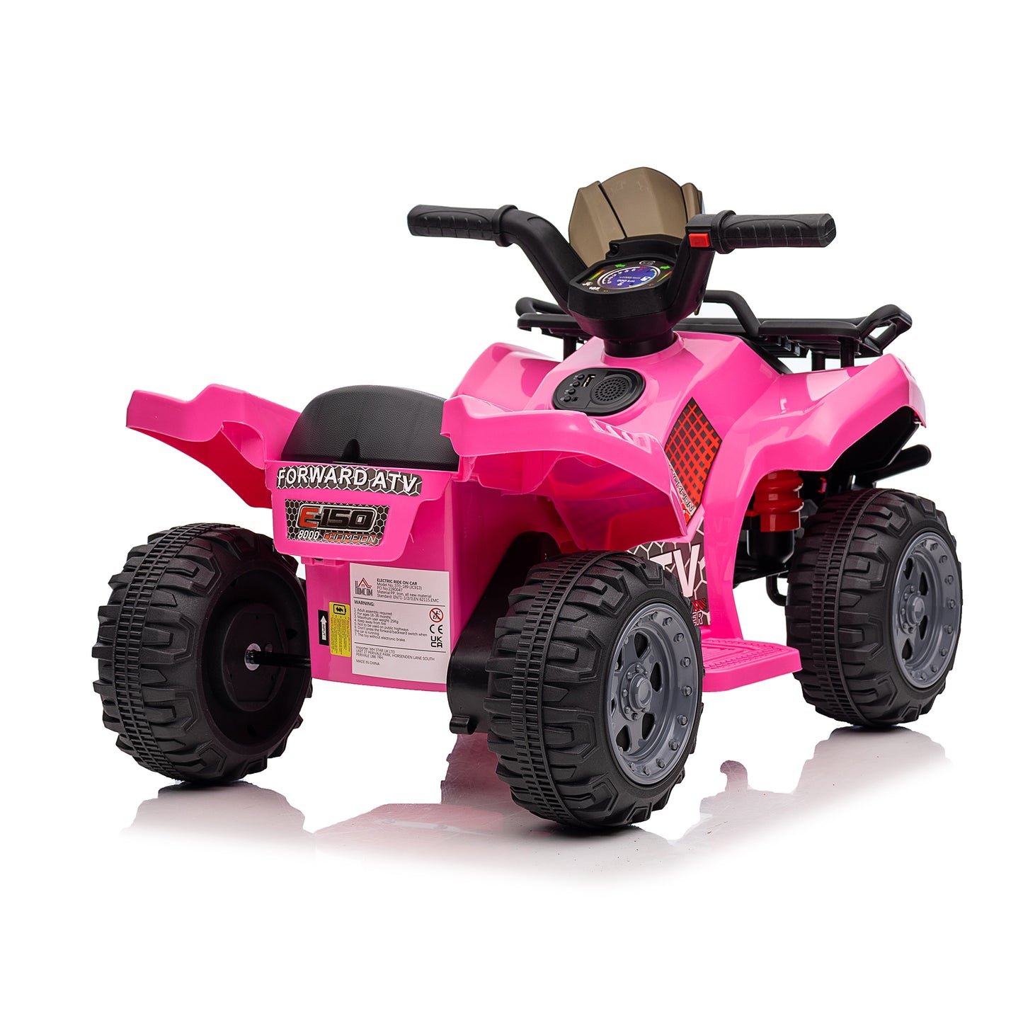 6V Kids Ride On ATV 4-Wheeler Quad Toy with Spring Suspension, 4.5AH Battery Powered Electric Car w/ MP3 Music, USB, Horn for Boys Girls, Pink