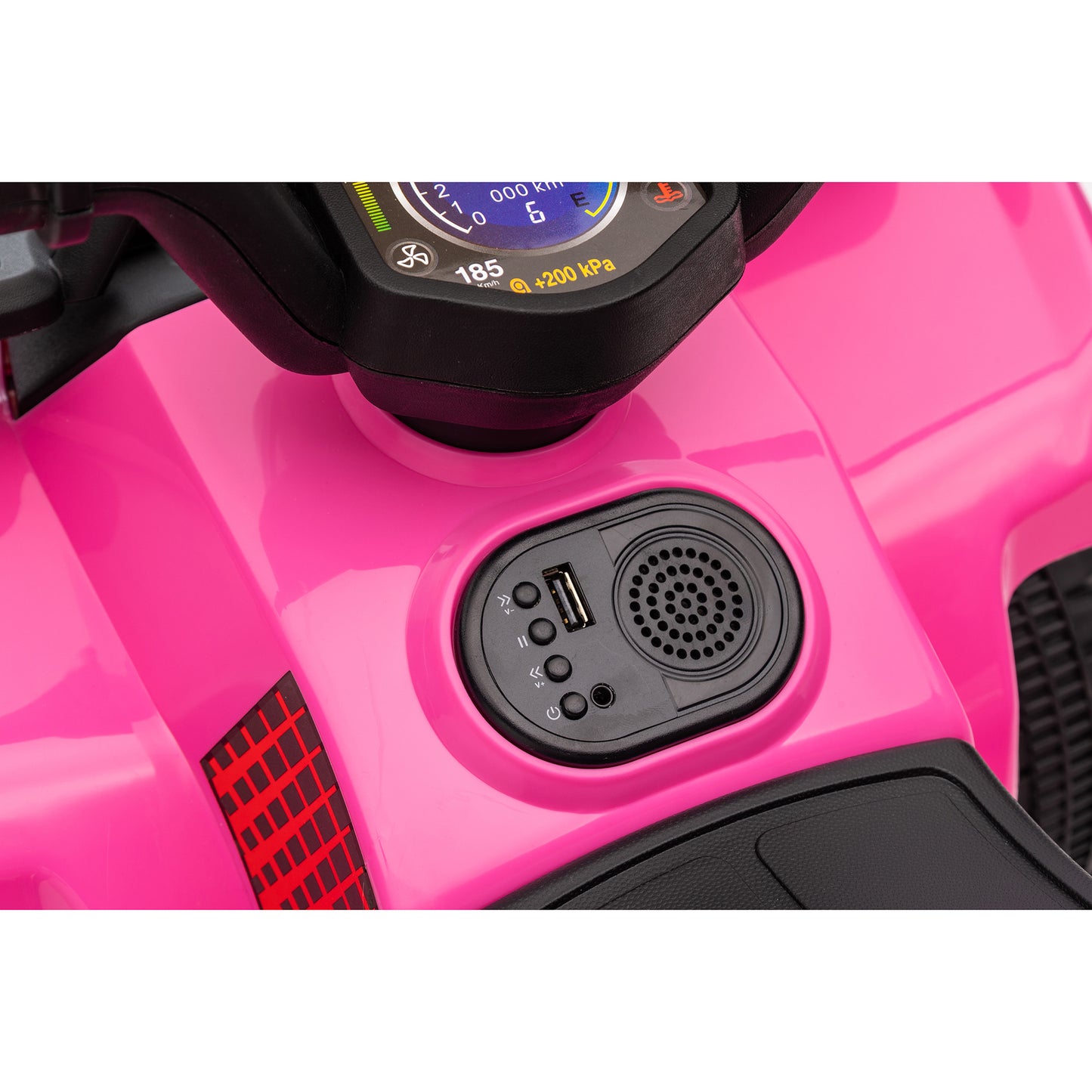 6V Kids Ride On ATV 4-Wheeler Quad Toy with Spring Suspension, 4.5AH Battery Powered Electric Car w/ MP3 Music, USB, Horn for Boys Girls, Pink
