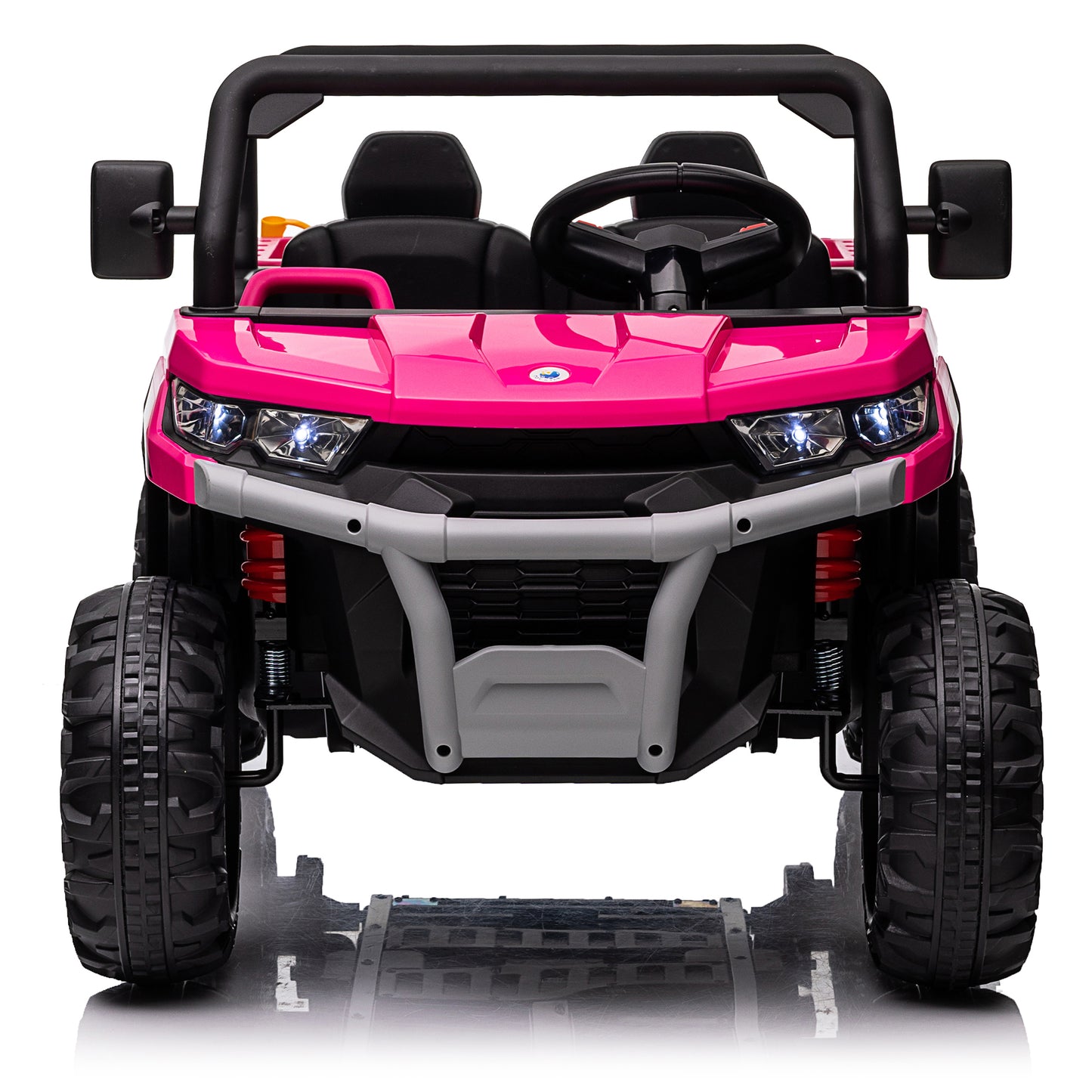 24 Volts Ride on Toys UTV with Remote Control, 2 Seater Powered Ride on Dump Truck, Electric Car for Kids 3-8 Gifts w/ Bluetooth/Music/Spring Suspension, 4 Wheelers, Pink-2025-623