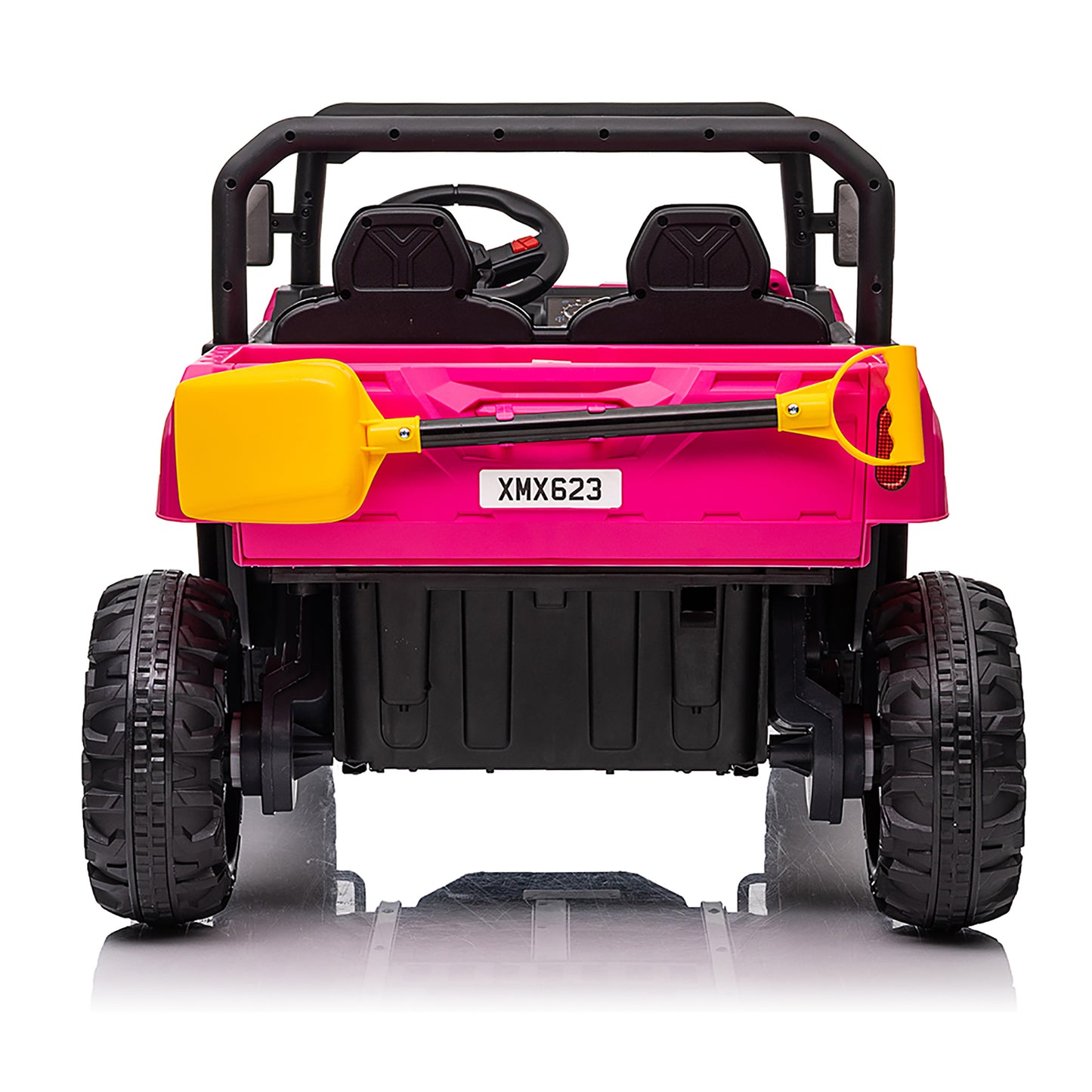 Joyracer 24 Volt Ride on Toys with Remote Control, 2-Seater Battery Powered Tractor Wheeler Electric Car for Toddlers, Motorized Vehicle w/ Tippable Trailer, Music - Pink030