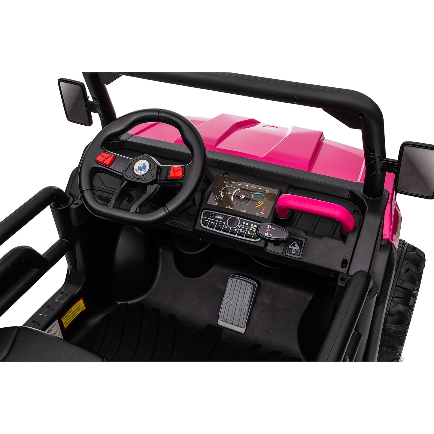 Joyracer 24 Volt Ride on Toys with Remote Control, 2-Seater Battery Powered Tractor Wheeler Electric Car for Toddlers, Motorized Vehicle w/ Tippable Trailer, Music - Pink030