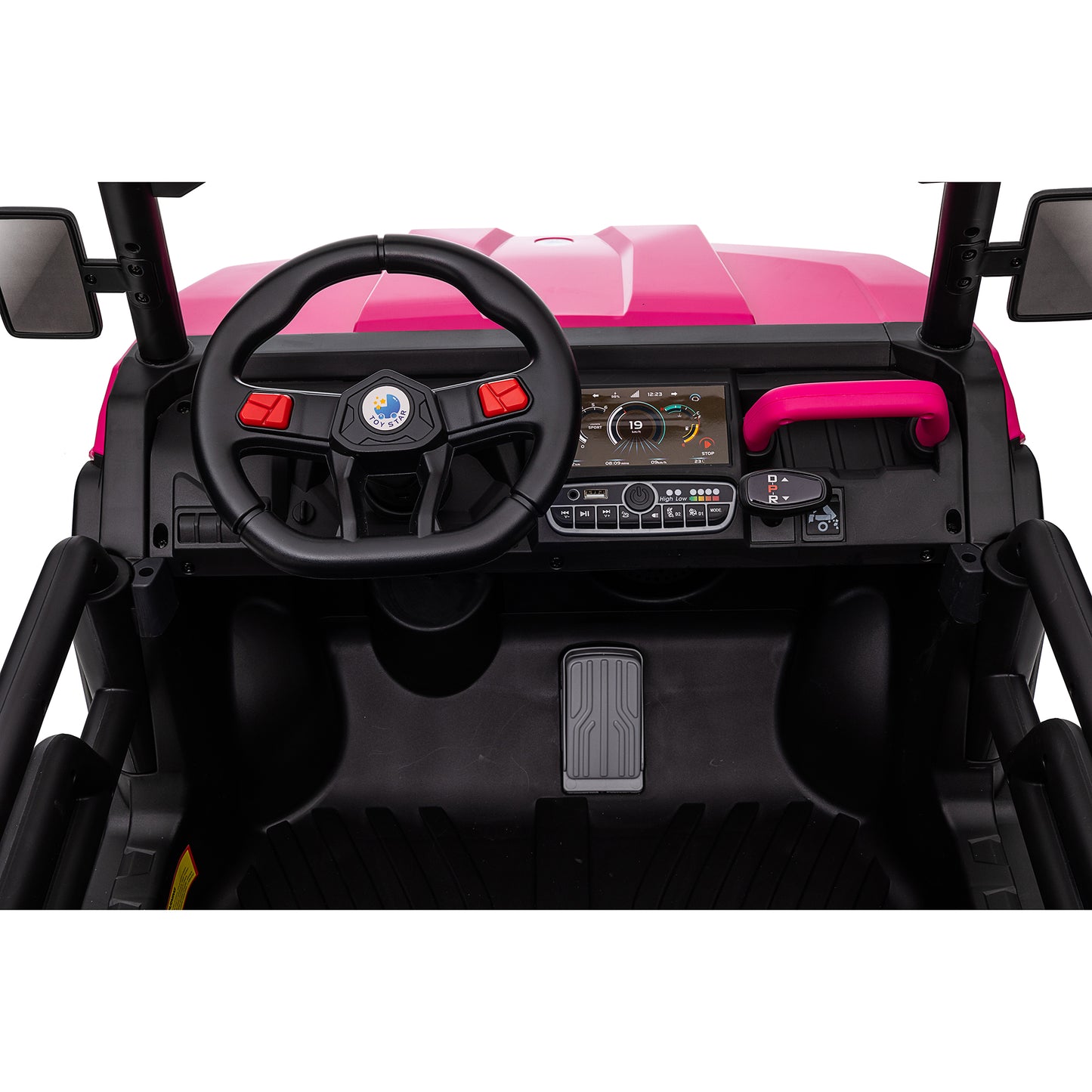 24V Ride on Toys with Remote Control, Kids Ride on Truck 2 Seater, Electric Ride on Tractor with Trailer