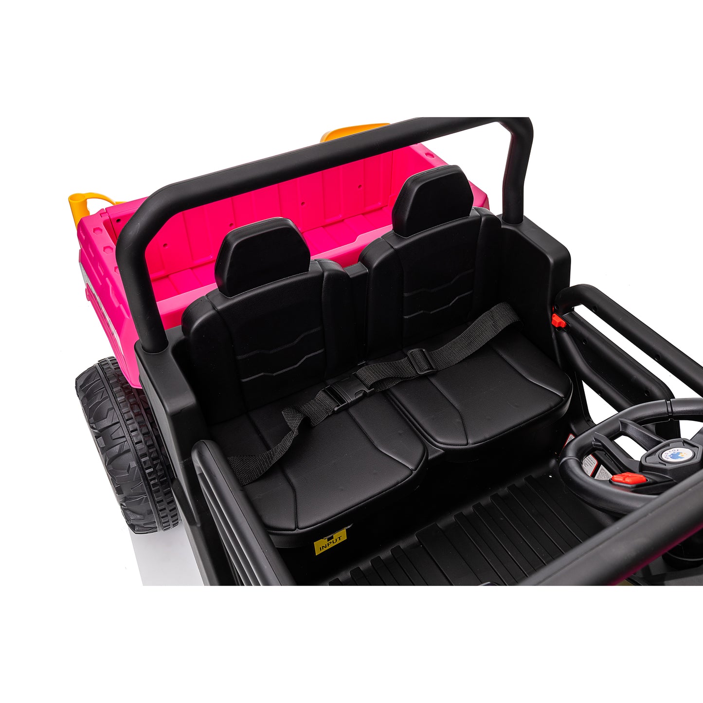 24 Volts Ride on Toys UTV with Remote Control, 2 Seater Powered Ride on Dump Truck, Electric Car for Kids 3-8 Gifts w/ Bluetooth/Music/Spring Suspension, 4 Wheelers, Pink-2025-623