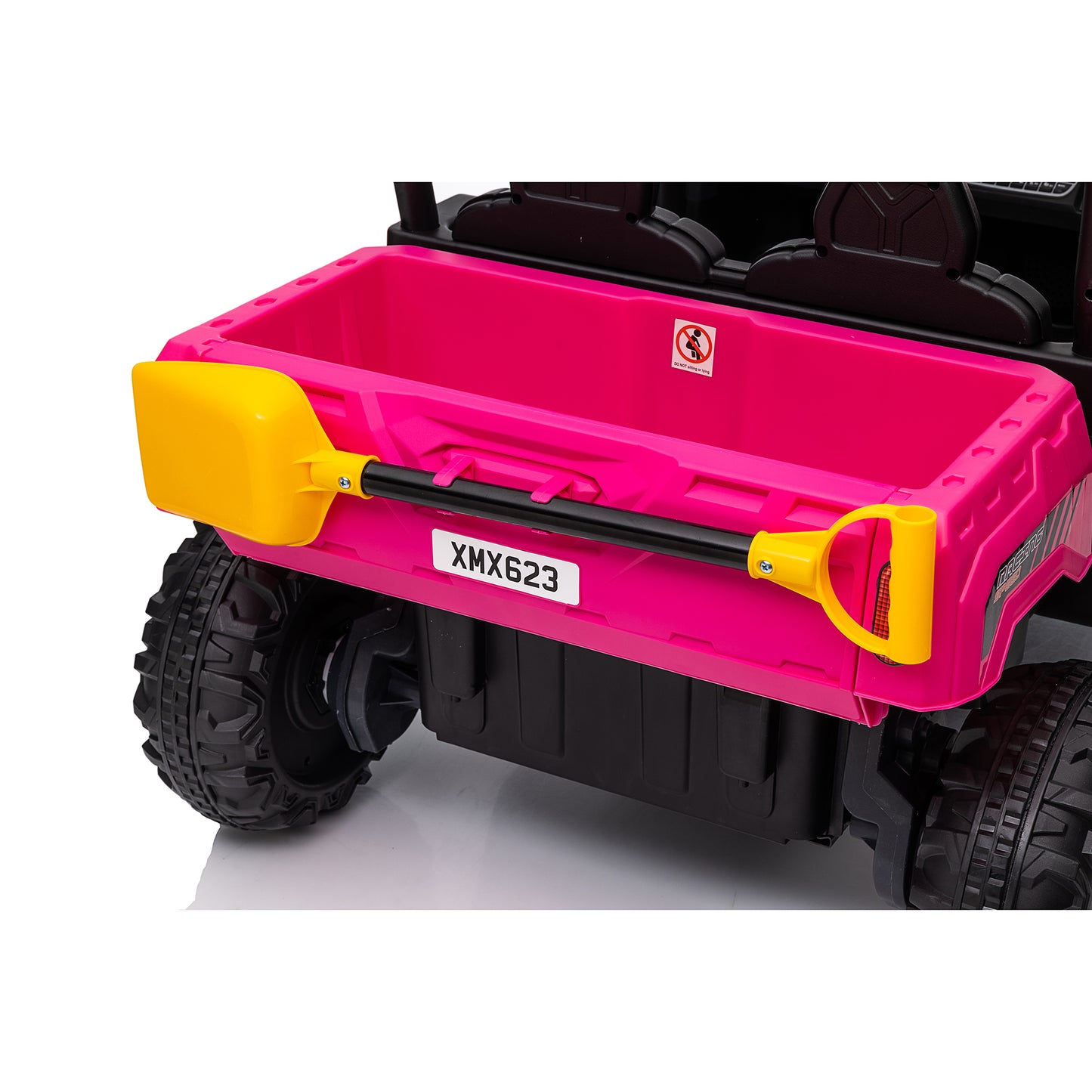 Joyracer 24 Volt Ride on Toys with Remote Control, 2-Seater Battery Powered Tractor Wheeler Electric Car for Toddlers, Motorized Vehicle w/ Tippable Trailer, Music - Pink030