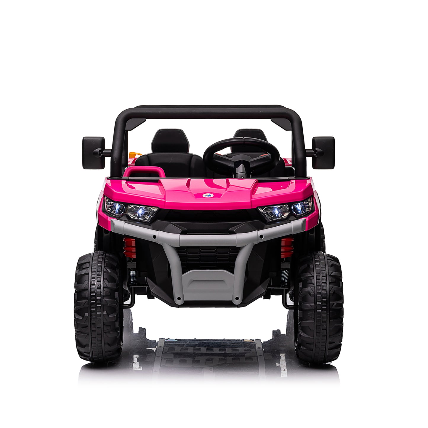 24V Kids Ride on Dump Tractor with Remote Control, 2 Seater Ride On Truck Car w/ 4x75W Motor, Electric Powered 6 Wheels w/ Tipping Bucket Trailer, Shovel, Spring Suspension, Bluetooth Music, Pink