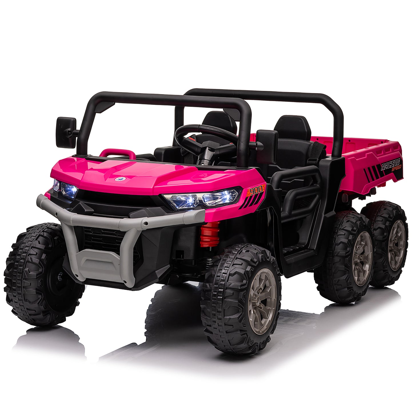 Joyracer 24 Volt Ride on Toys, 2 Seater Ride on Dump Truck for Big Kids with Trailer Remote Control, Pink-623b