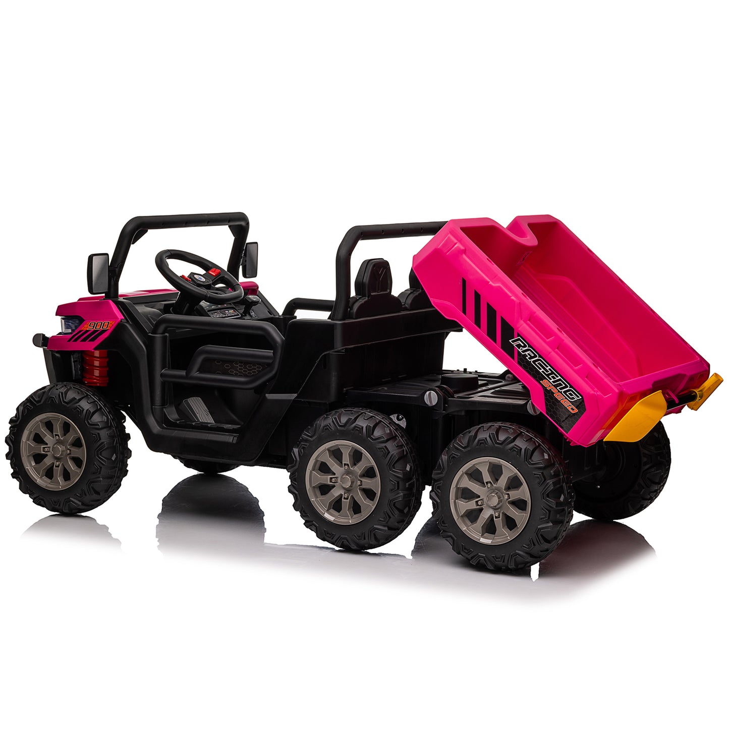 Joyracer 24 Volt Ride on Toys, 2 Seater Ride on Dump Truck for Big Kids with Trailer Remote Control, Pink-623b