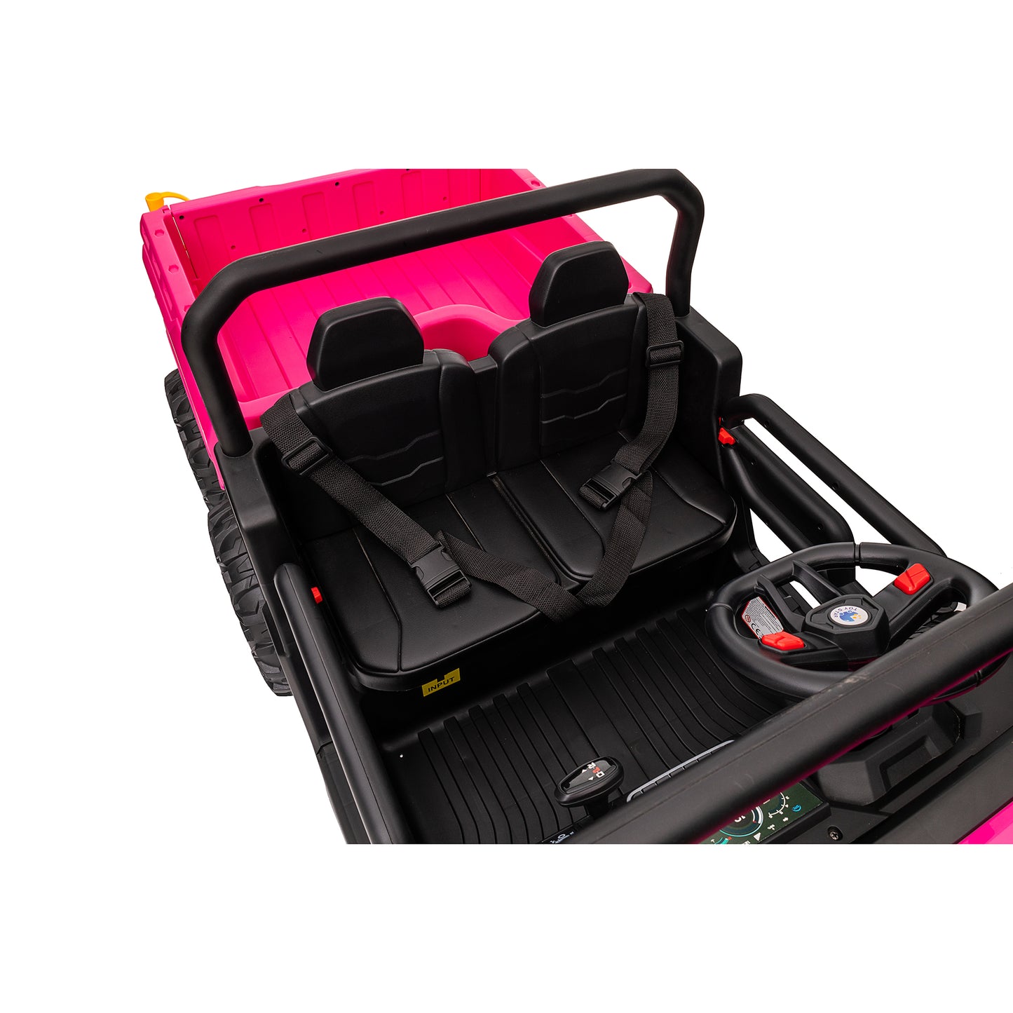 24V Kids Ride on Dump Tractor with Remote Control, 2 Seater Ride On Truck Car w/ 4x75W Motor, Electric Powered 6 Wheels w/ Tipping Bucket Trailer, Shovel, Spring Suspension, Bluetooth Music, Red