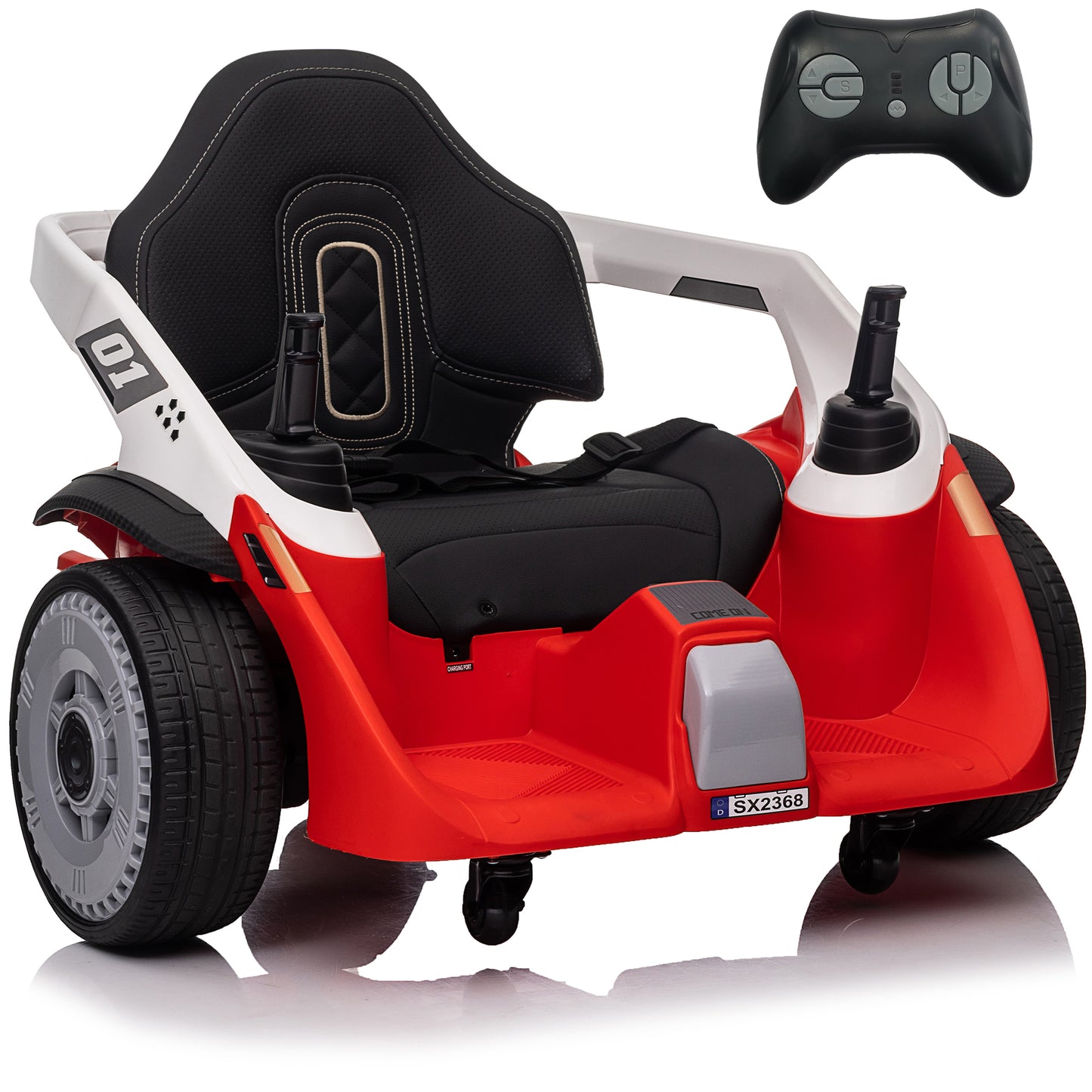 24V Bumper Car with Remote, 2*100W Electric Ride on Toy for Big Kids, 360° Spin, EVA Wheels, Pink, Red, Blue, Green