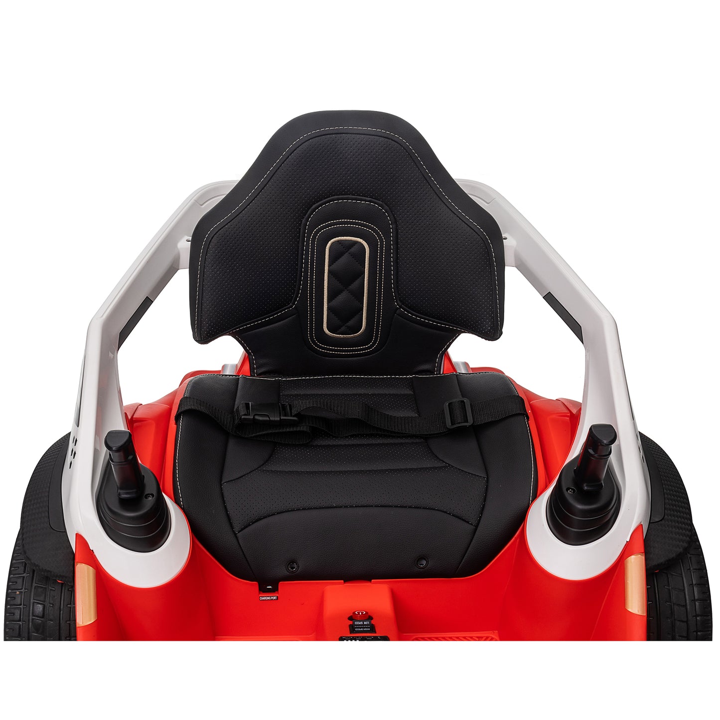 Joyracer 24V Ride on Toy with Remote Control, 2*100W 7AH Battery Powered Ride on Mecha Car for Big Kids Ages 3-10, 3 Speeds, 360°Spin, High/Low Speed, EVA Rubber Tires, Horn/Bluetooth/Music/MP3,Red, Pink, Blue, Green