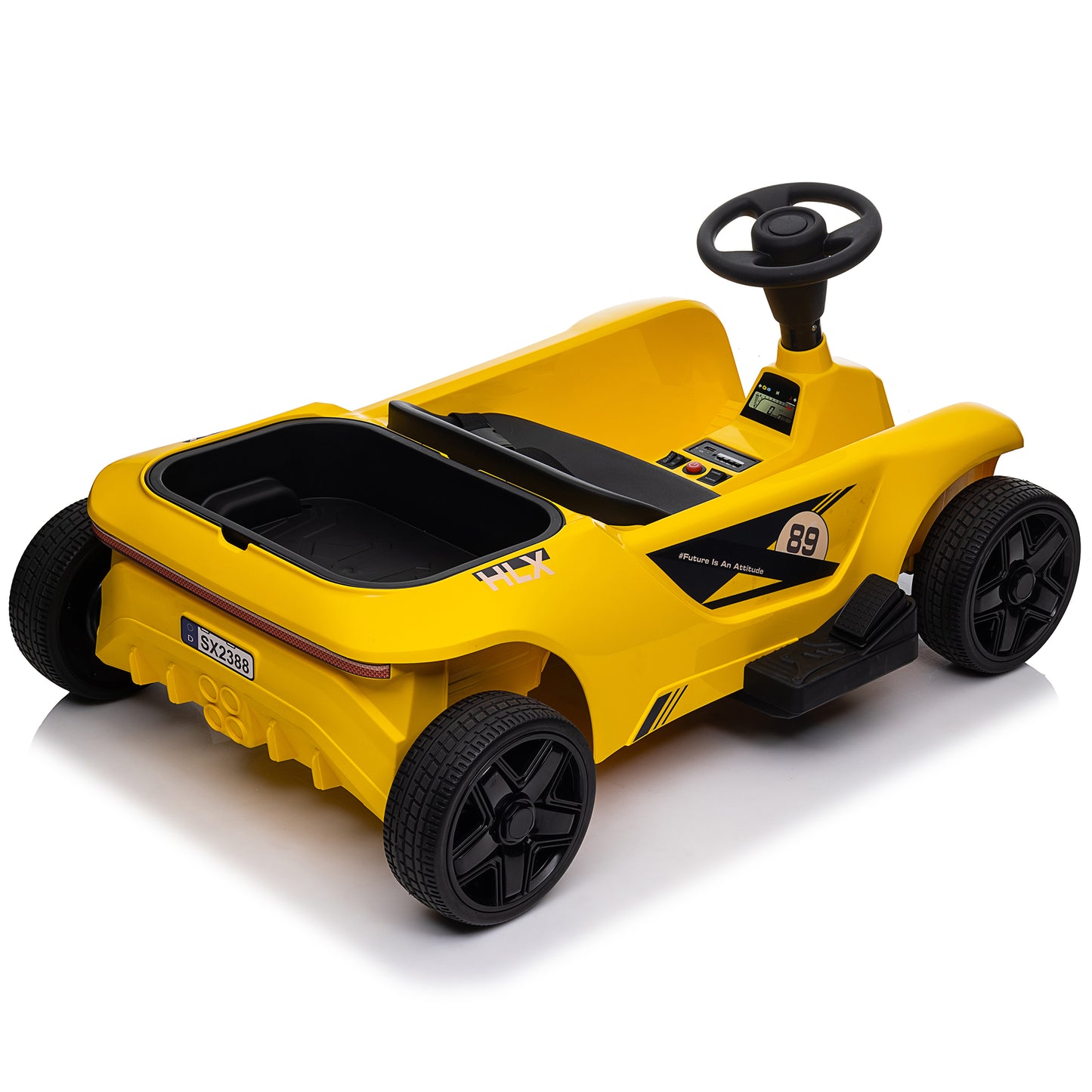 24 Volt Ride on Parent-Child Car, 2 Seater Kids Ride on Toys w/ Remote Control, YellowA-2388