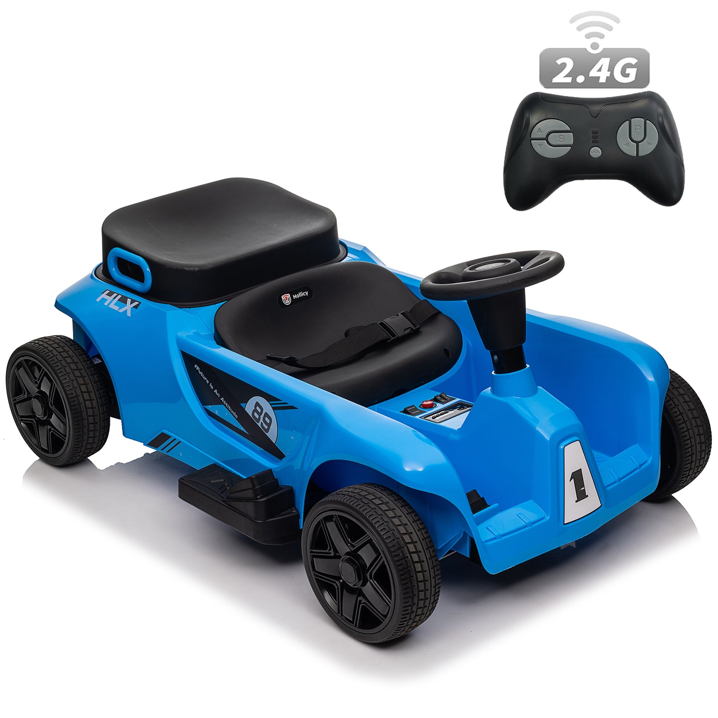 24 Volt Ride on Parent-Child Car, 2 Seater Kids Ride on Toys w/ Remote Control, BlueA-2388