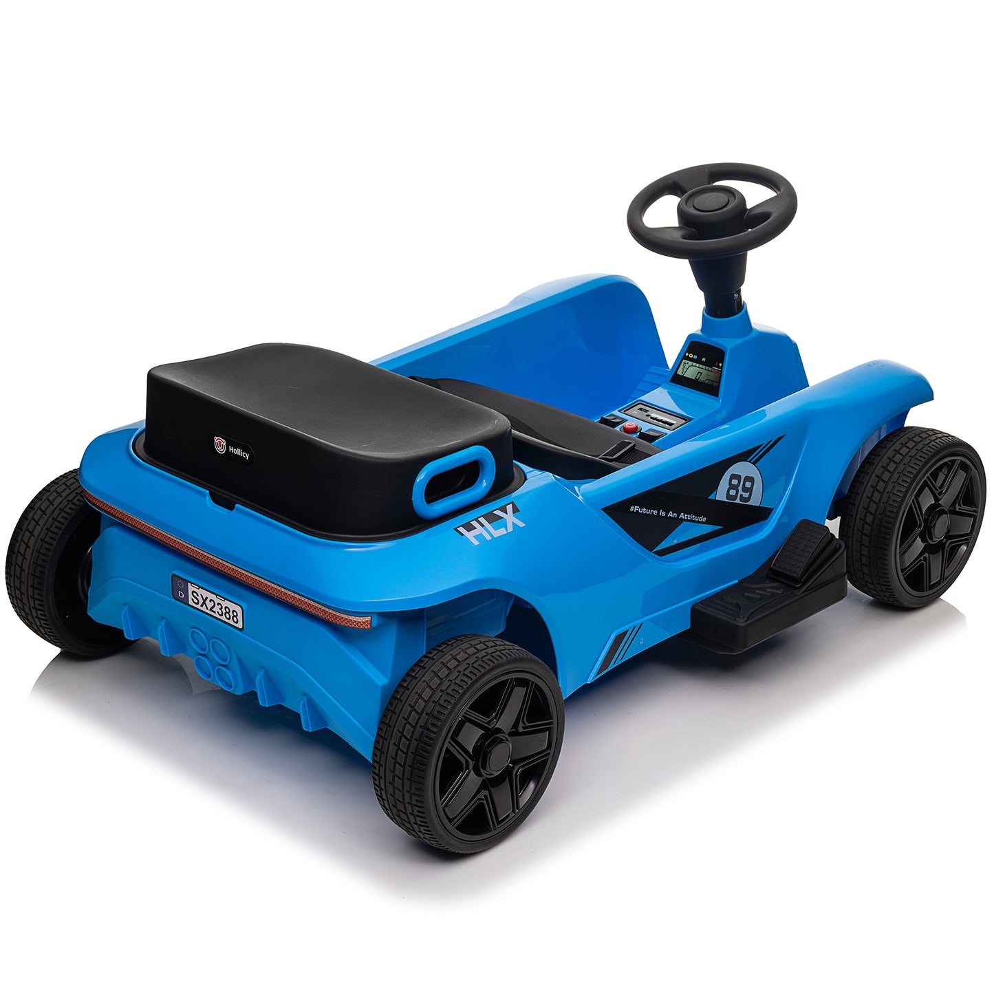 Kids 2 Seater 24V Ride on Toys with Remote Control, 2x200W Parent-Child Car, 10AH Battery Powered Ride on Drift Car, 3-Speed Family Car w/ EVA Wheels, Bluetooth Music, Horn, MP3, Age 2+, Blue-2388