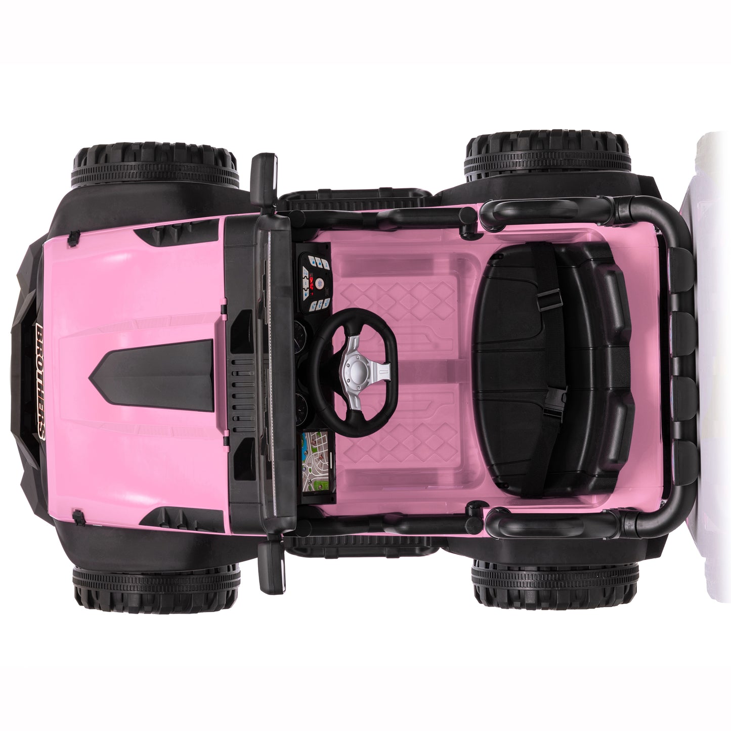 24V Kids Ride on Truck, 4WD 2 Seater Powered Ride on Toy Car with Remote, 200W*4 Motor, Pink--JC555