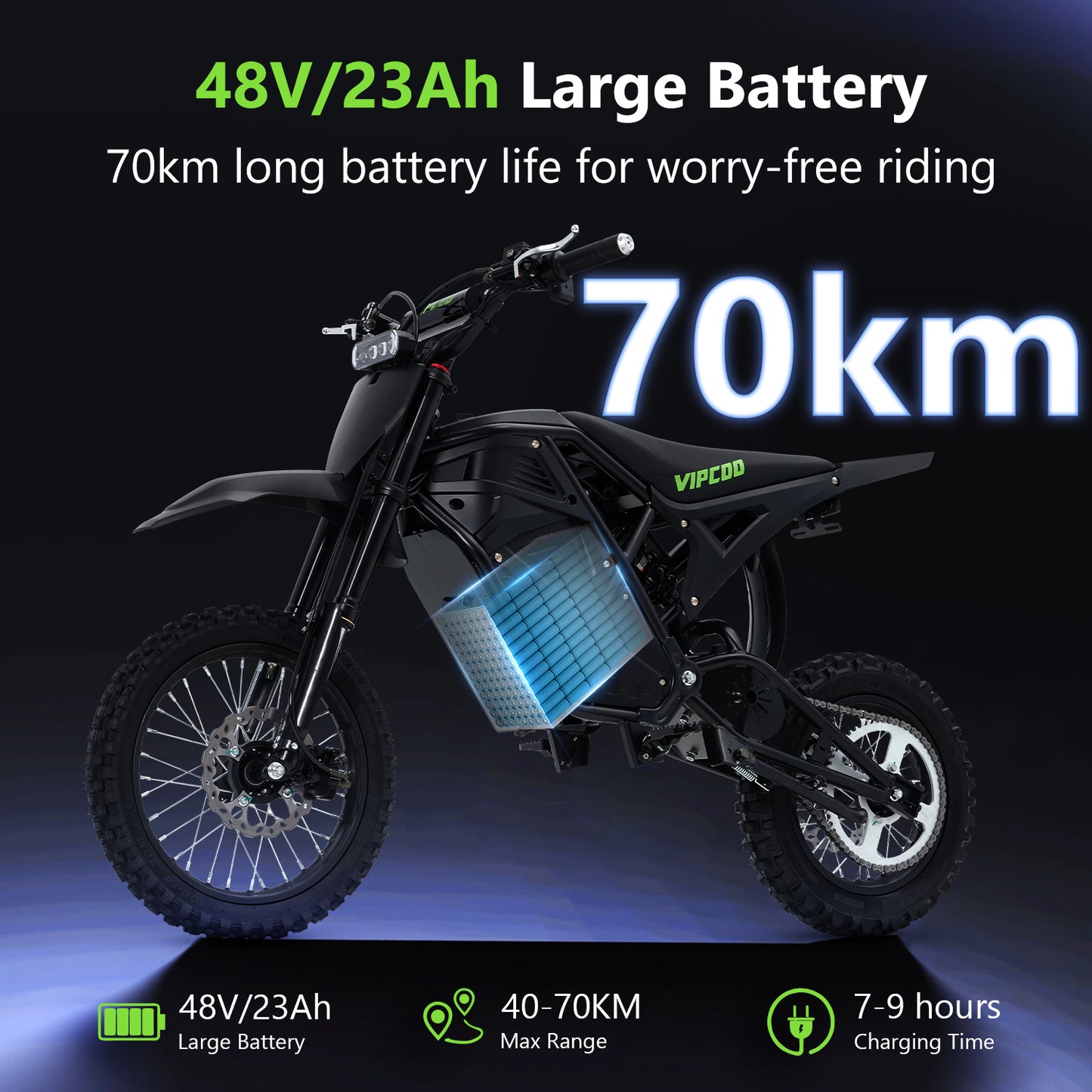 Joyracer 48V 3500W Electric Dirt Bike 39 mph 43 mi Range Lithium Battery Dual Shock 14/12 inch Tires Adult Off-Road Motorcycle