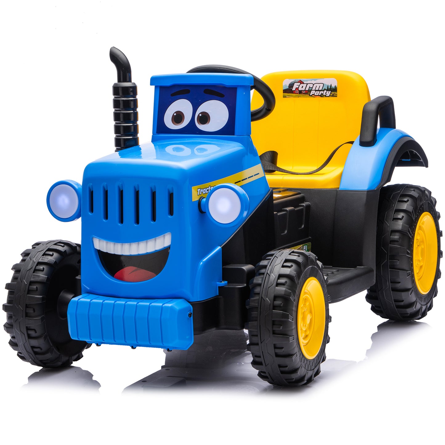 Joyracer 12 Volt Ride on Toys, Cute Ride On Tractor for Toddlers, Power Car Wheels with LED Lights, Music, Horn, Safety Belt, Green