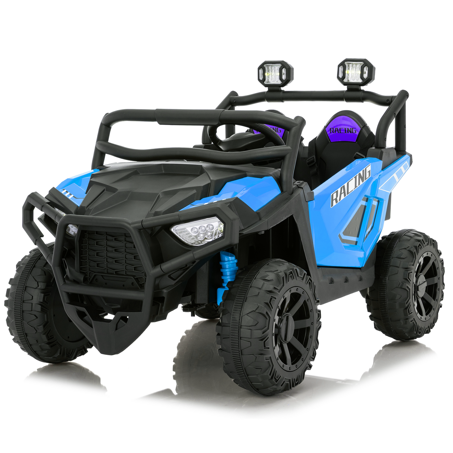 Joyracer 24 Volt Ride on Toys, 4*200W Powered Ride on UTV with Remote Control, Kids Electric Car w/ 2 Seater, 4WD Power Car Wheels, 3 Speeds, Music, Bluetooth, MP3, USB, Horn