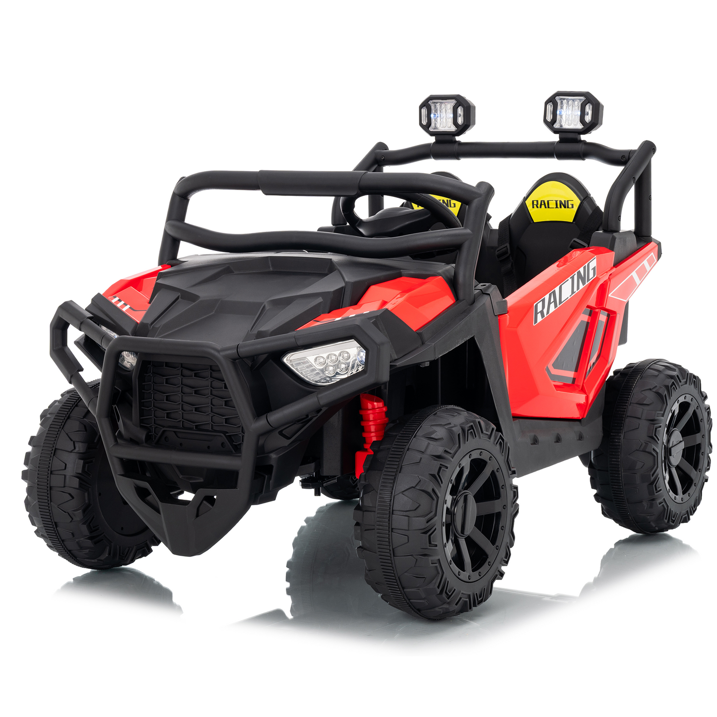 Joyracer 24 Volt Ride on Toys, 4*200W Powered Ride on UTV with Remote Control, Kids Electric Car w/ 2 Seater, 4WD Power Car Wheels, 3 Speeds, Music, Bluetooth, MP3, USB, Horn