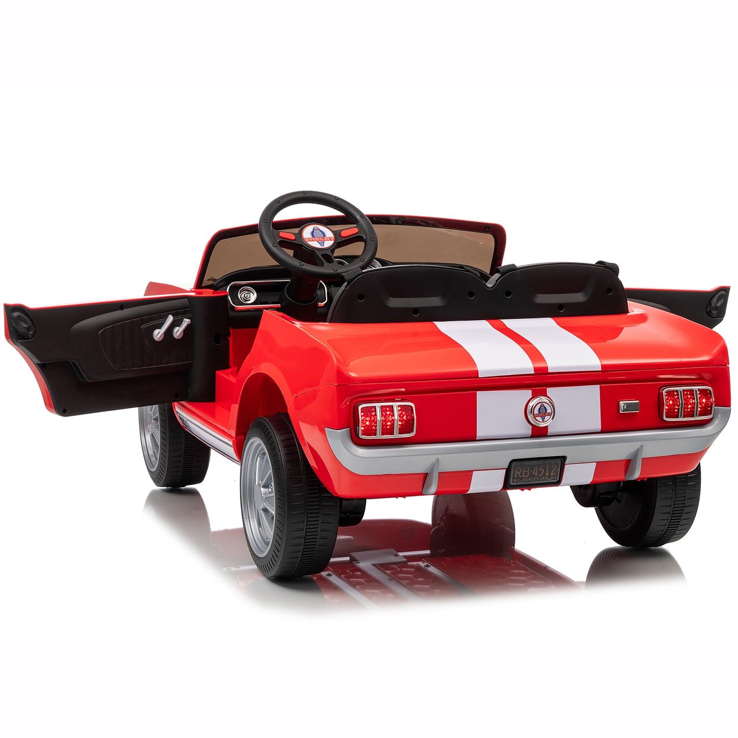 Licensed Shelby Truck, 4WD Kids 24V Ride on Toy w/ Remote Control, 800W 2 Seater Electric Battery Powered Car for Toddlers, Bluetooth,3 Speeds, Bluetooth/Music, Gift, Black,orange,Red,Rose Pink-312