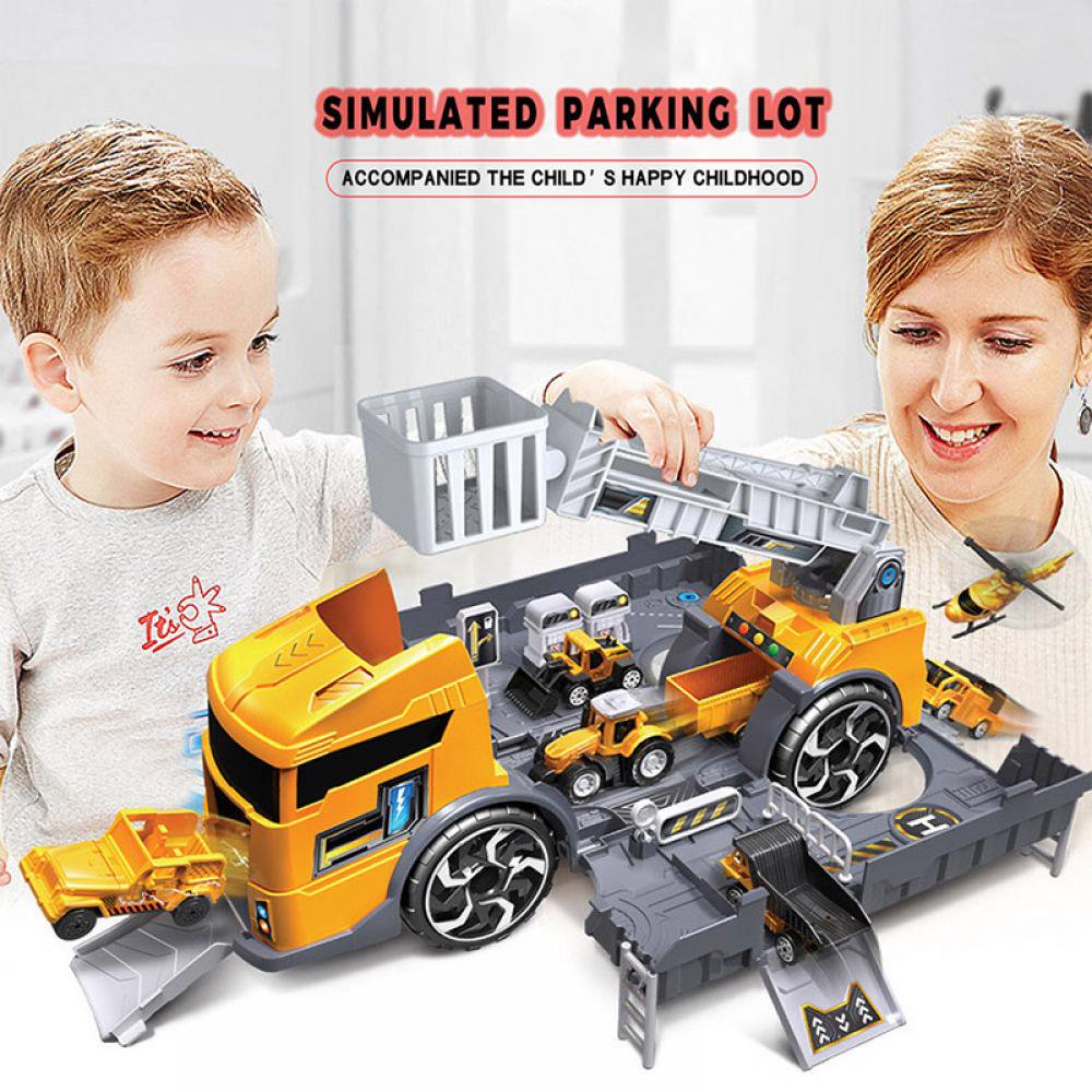 Kid Toys,Mini Truck Toy Car Model Deformation Car Combination Series Children's Toys Educational Preschool for Kids Children Party Favors Birthday Game Supplies-Mobile Machinery Shop