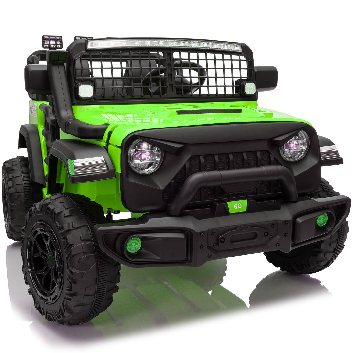 4WD 24 Volt Ride on Toys, Joyracer Electric Truck for Kids, 2 Seater Power Car Wheels with Remote, Bluetooth, LED Lights, Pink