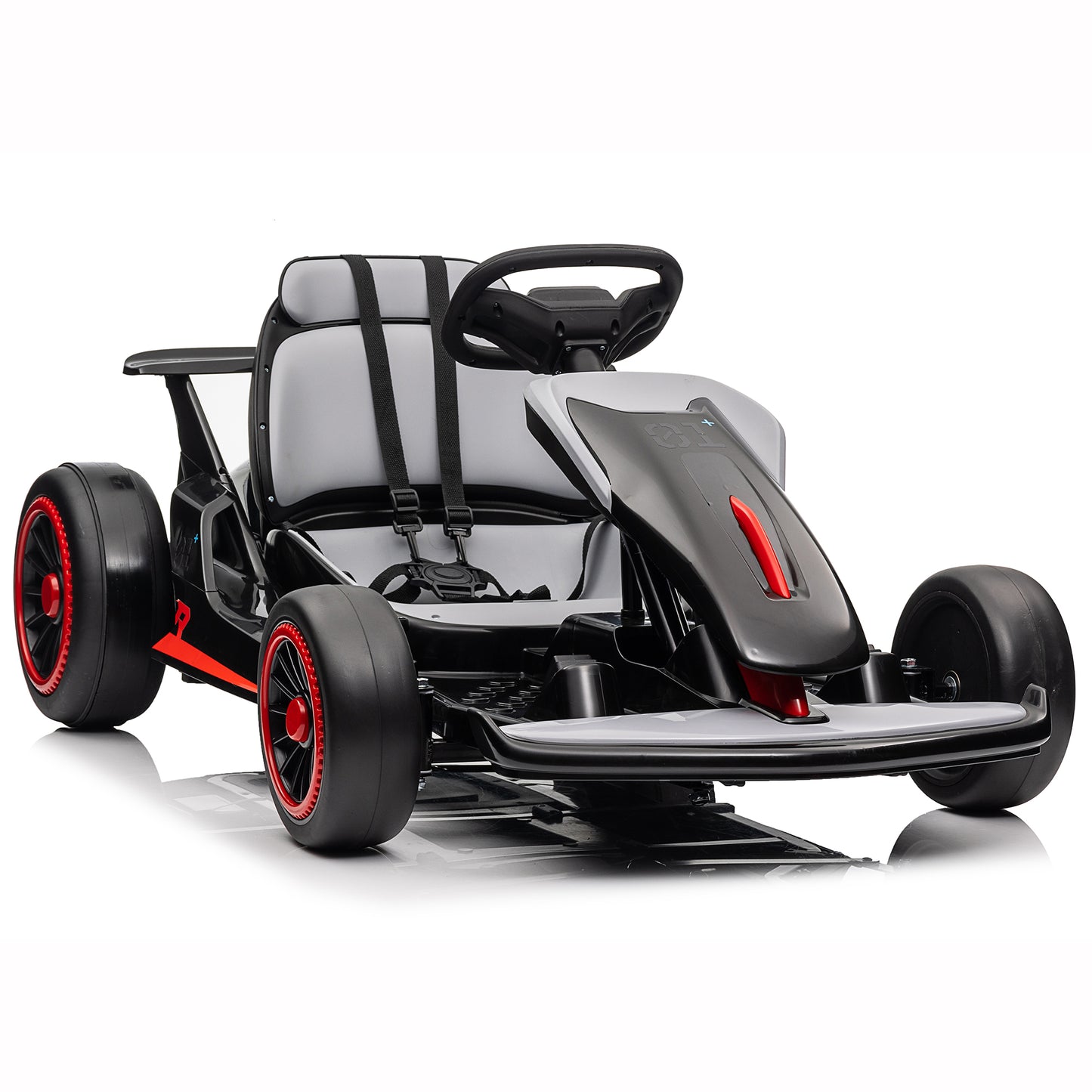 Joyracer 24V Go Kart for Kids, 7A Battery Powered Ride on Car for Teens Ages 6+, Outdoor Ride on Toys, High-Low Speed 5-9MPH, Accelerator/Brake Pedal, 360°Drifting, Wear-Resistant Wheels, Black