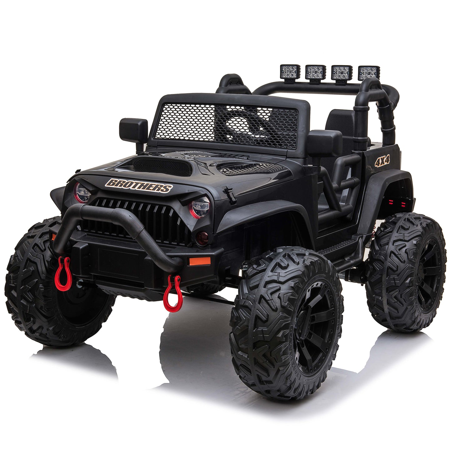 Joyracer 2WD 24V Kids Ride On Truck Car with Remote Control & 2 Seater, 2* 200W Motor,9 AH Battery Powered Toy Car with Spring Suspension, 3 Speeds,LED Lights,Bluetooth Music for Girl Boy Black