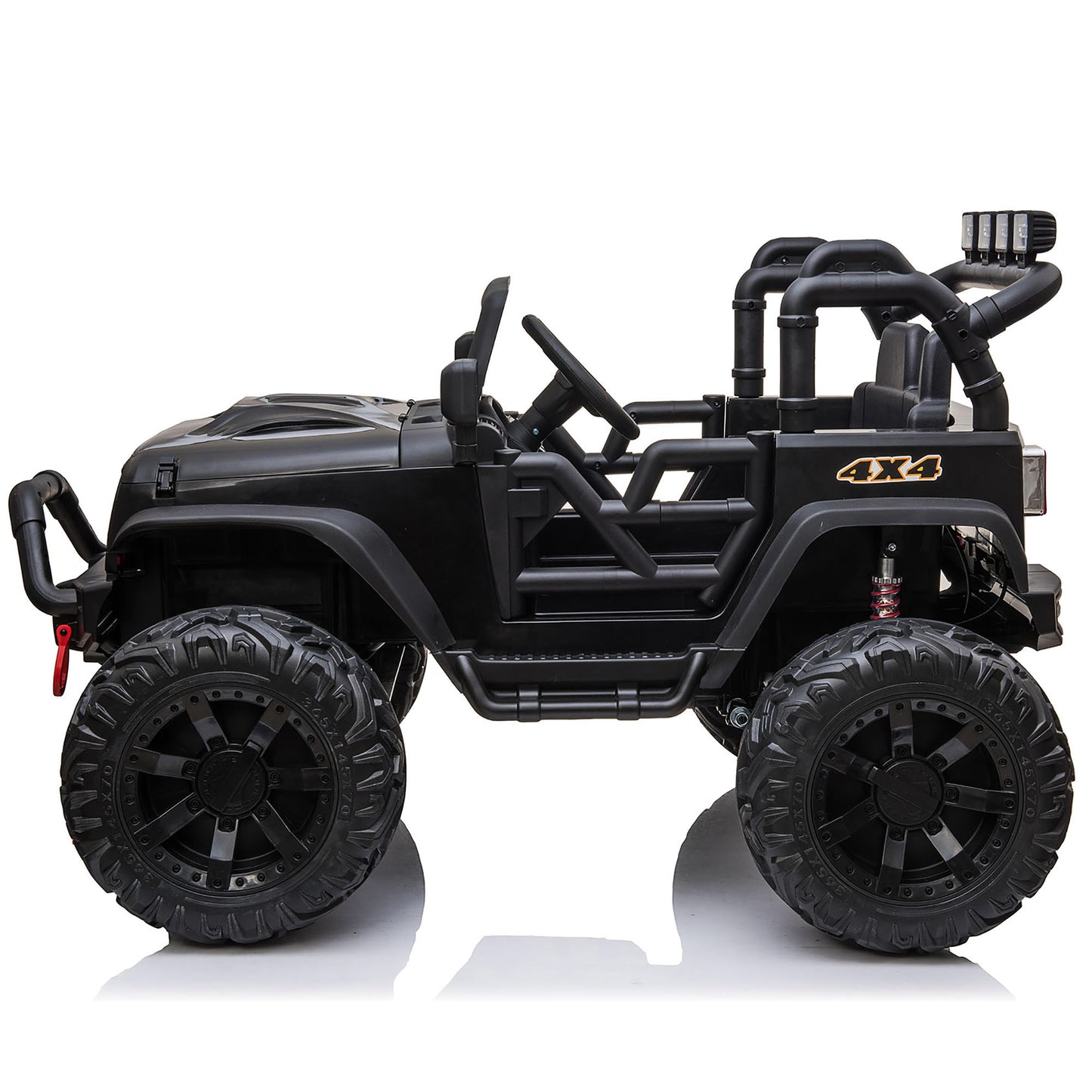 Joyracer 2WD 24V Kids Ride On Truck Car with Remote Control & 2 Seater, 2* 200W Motor,9 AH Battery Powered Toy Car with Spring Suspension, 3 Speeds,LED Lights,Bluetooth Music for Girl Boy Black