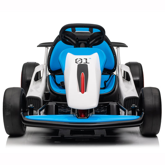 Kids 24V Drifting Go Kart, 4 Wheel Ride on Car w/ 300W Powerful Motors, Ages 6+, up to 9mph, Blue