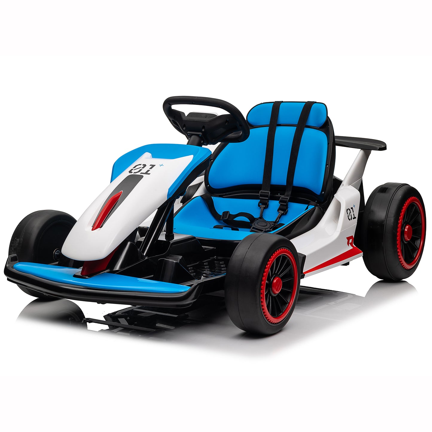 Kids 24V Drifting Go Kart, 4 Wheel Ride on Car w/ 300W Powerful Motors, Ages 6+, up to 9mph, Blue