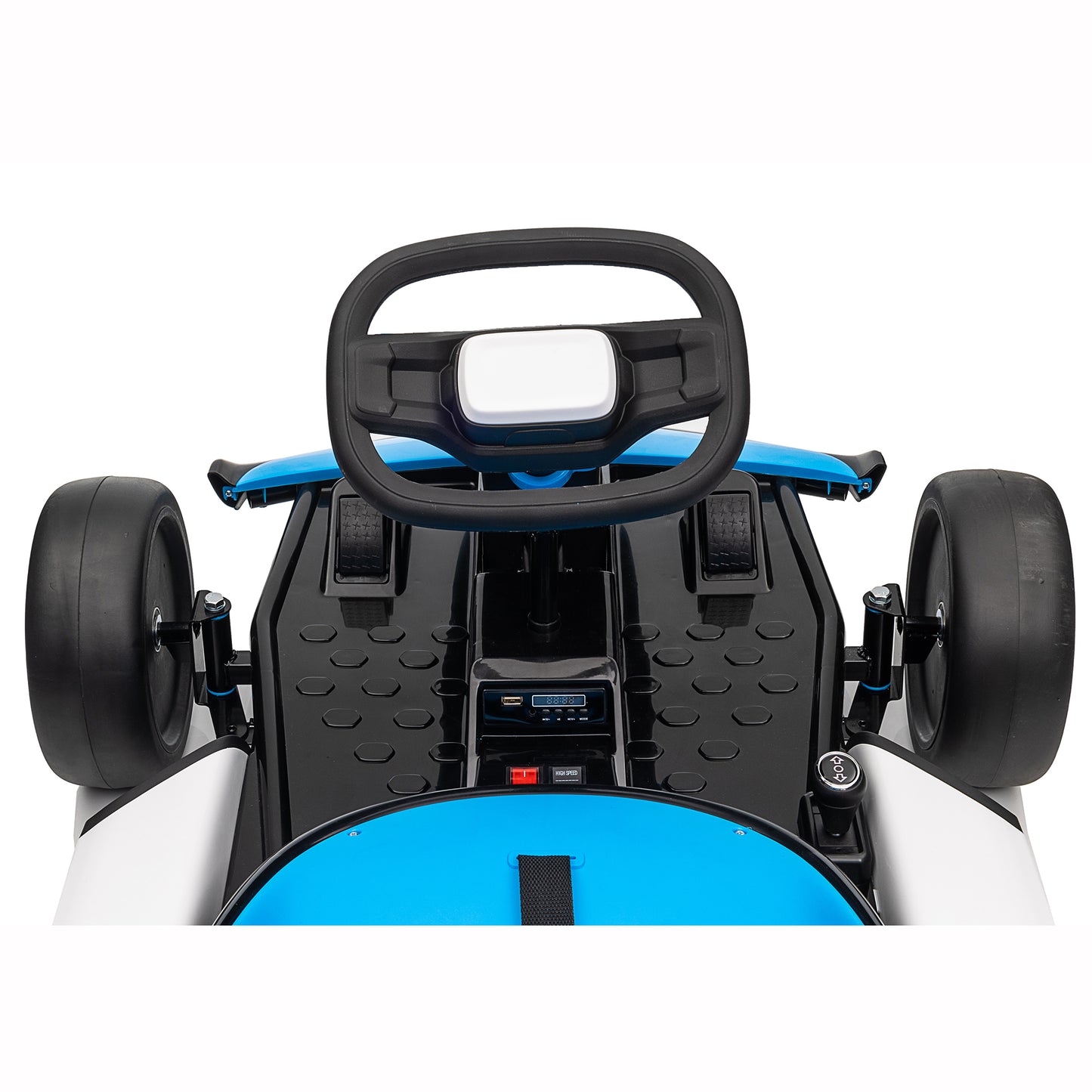 Joyracer 24V Go Kart for Kids, 7A Battery Powered Ride on Car for Teens Ages 6+, Outdoor Ride on Toys, High-Low Speed 5-9MPH, Accelerator/Brake Pedal, 360°Drifting, Wear-Resistant Wheels, Blue