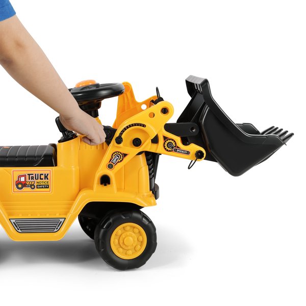 Slide Car Tractor Slide Children Children's Excavator with Built-in Storage Compartment