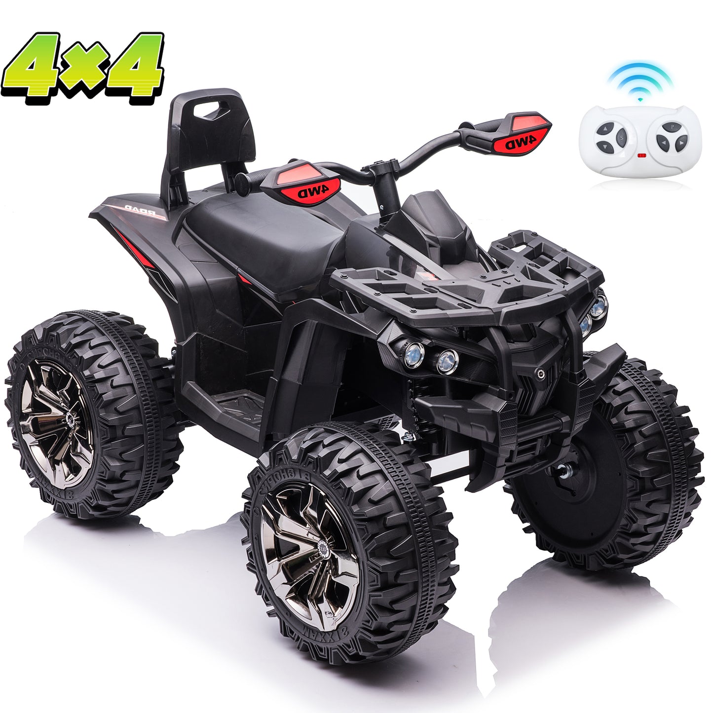24 Volt ATV for Kids, Joyracer 4 Wheeler for Kids, 4WD Power Car Wheels with 800W Motor, Bluetooth/MP3, Horn, Music, LED for Big Kids Gift, Pink