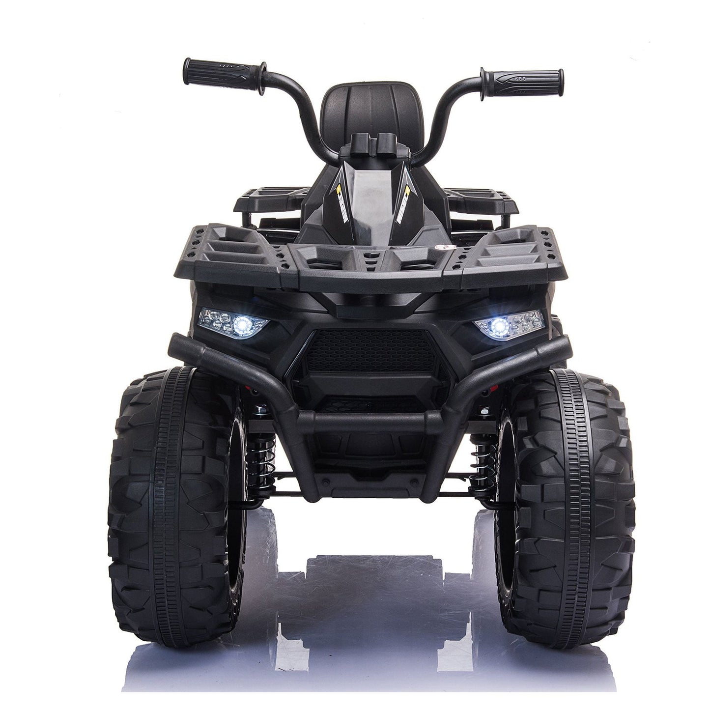 24V Kids Ride On ATV with 2 Seater,2* 200W Motor 9AH Battery Powered Electric Vehicle w/ LED Lights,High & Low Speed,Music,Spring Suspension,Ride on Car 4 Wheeler Quad for Boys & Girls,Black
