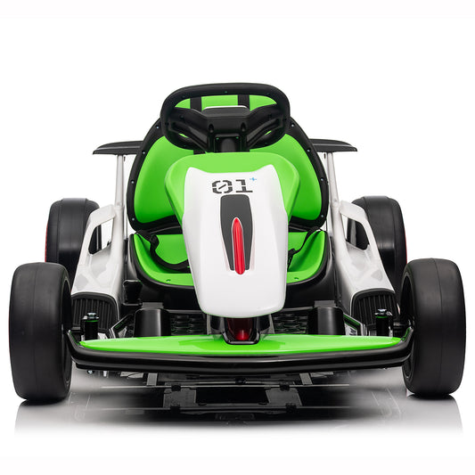 Kids 24V Drifting Go Kart, 4 Wheel Ride on Car w/ 300W Powerful Motors, Ages 6+, up to 9mph, Green