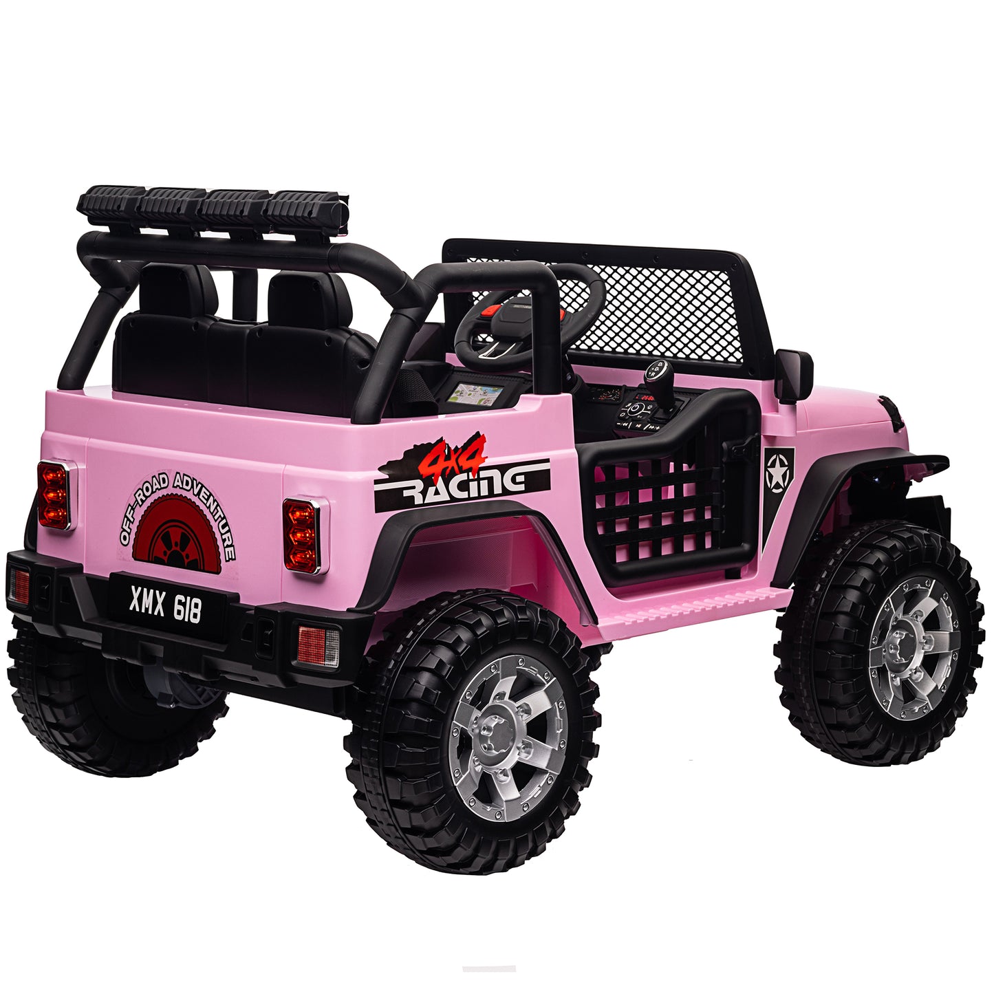 24V 2 Seater Kids Ride On Truck Car with Remote Control, 9Ah Battery Powered Electric Ride on Toys w/ 2*200W Motor, Bluetooth MP3 Music, 4 Wheels Suspension, 3 Speeds, Army Green,black,red,rose pink,pink-618