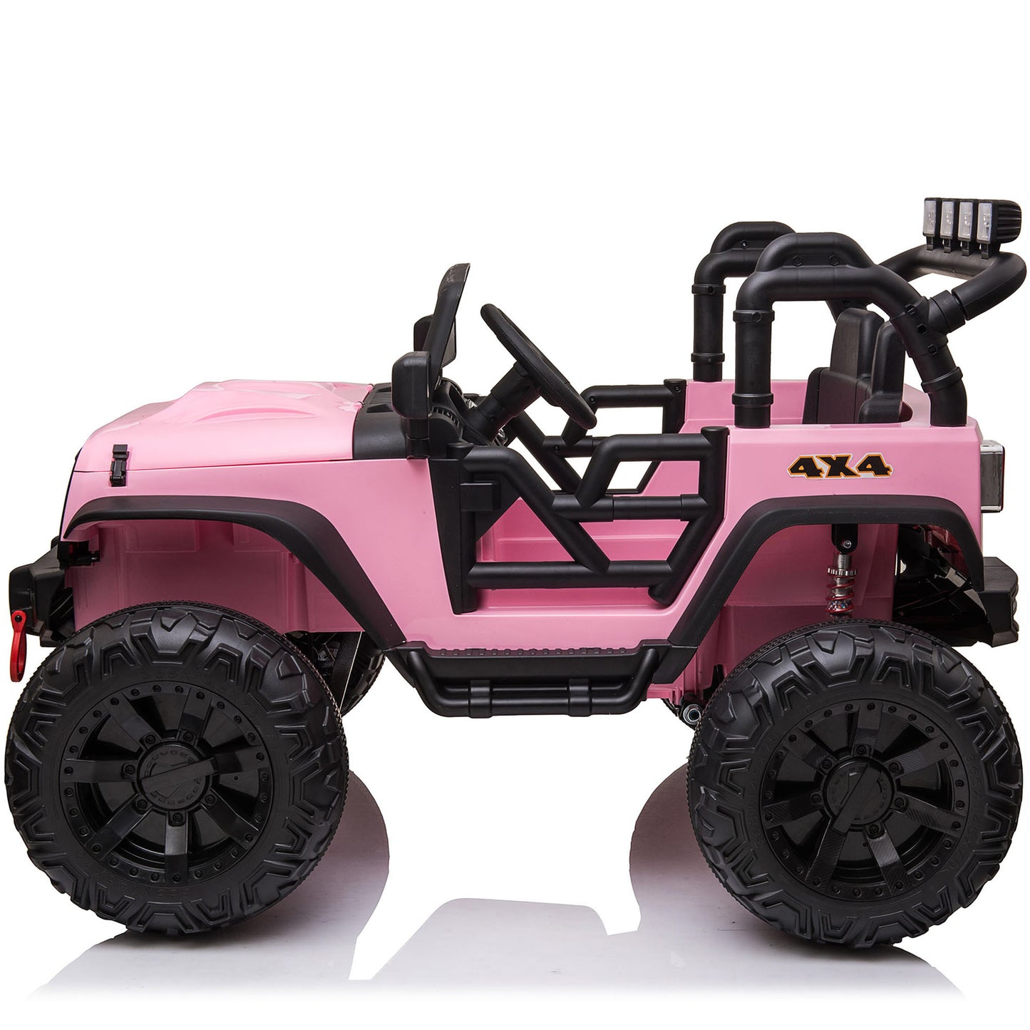 Joyracer 2WD 24V Kids Ride On Truck Car with Remote Control & 2 Seater, 2* 200W Motor, 9 AH Battery Powered Toy Car with Spring Suspension, 3 Speeds,LED Lights,Bluetooth Music for Girl Boy Pink