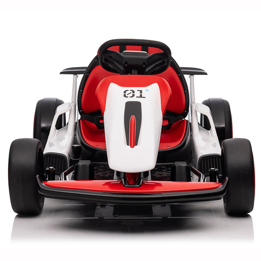 Kids 24V Drifting Go Kart, 4 Wheel Ride on Car w/ 300W Powerful Motors, Ages 6+, up to 9mph, Red